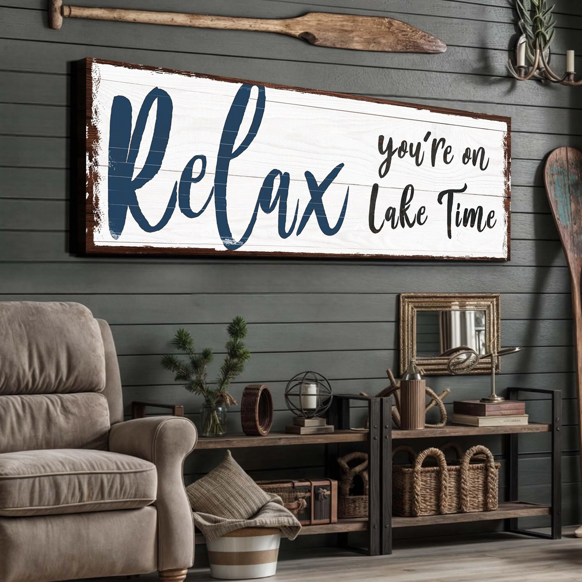 Relax You're on Lake Time Sign IV - Image 3