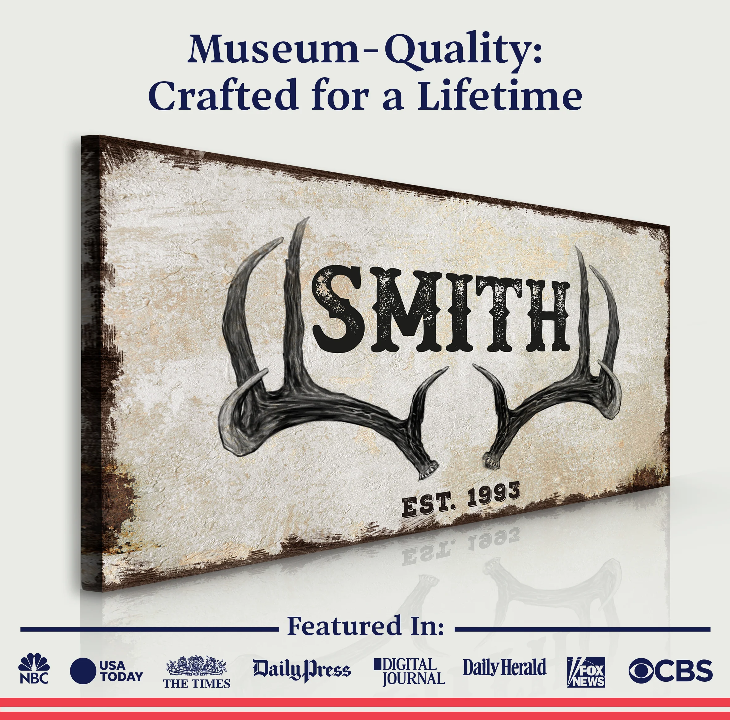 Rustic Family Antler Sign II - Image 3