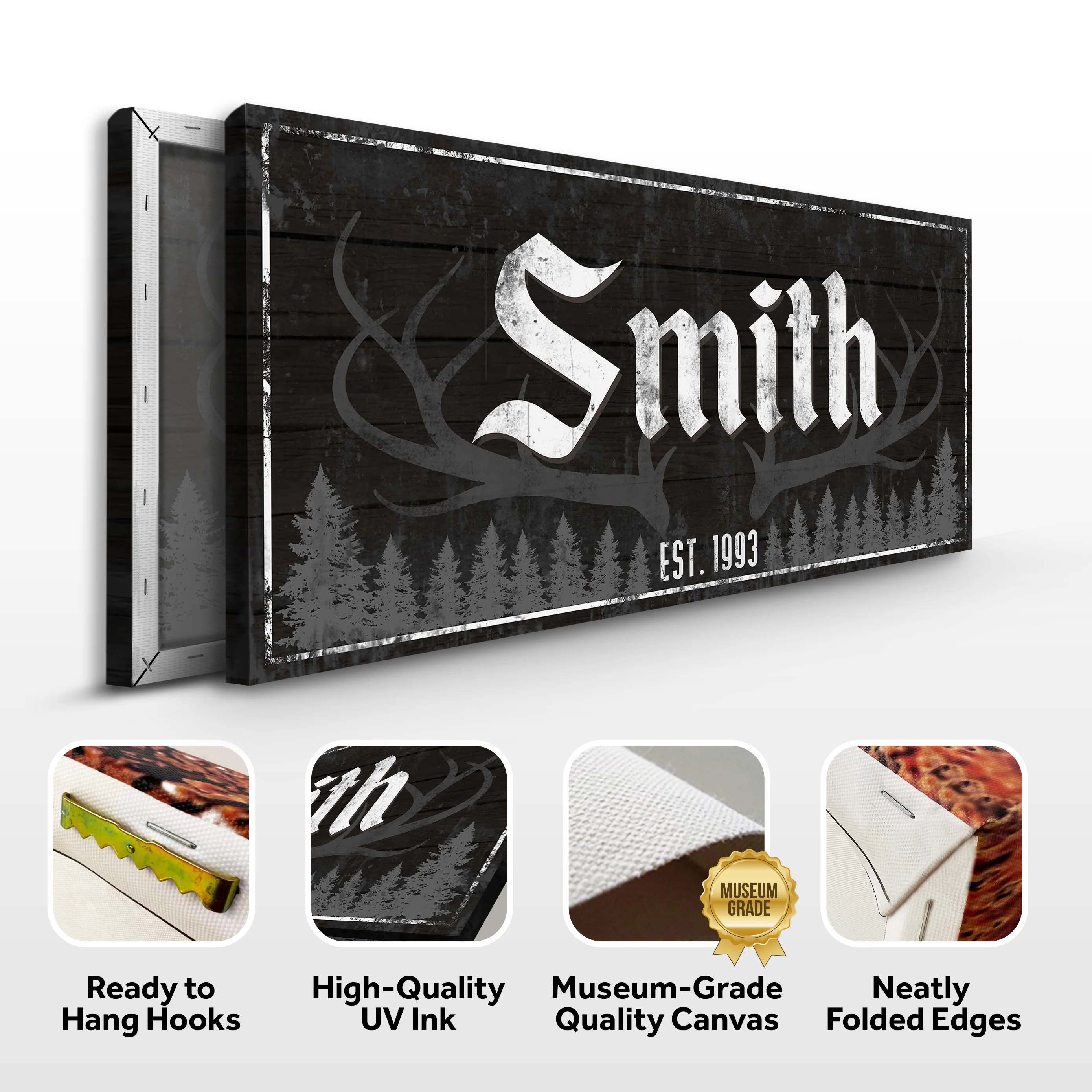 Rustic Family Antler Sign III - Image 4