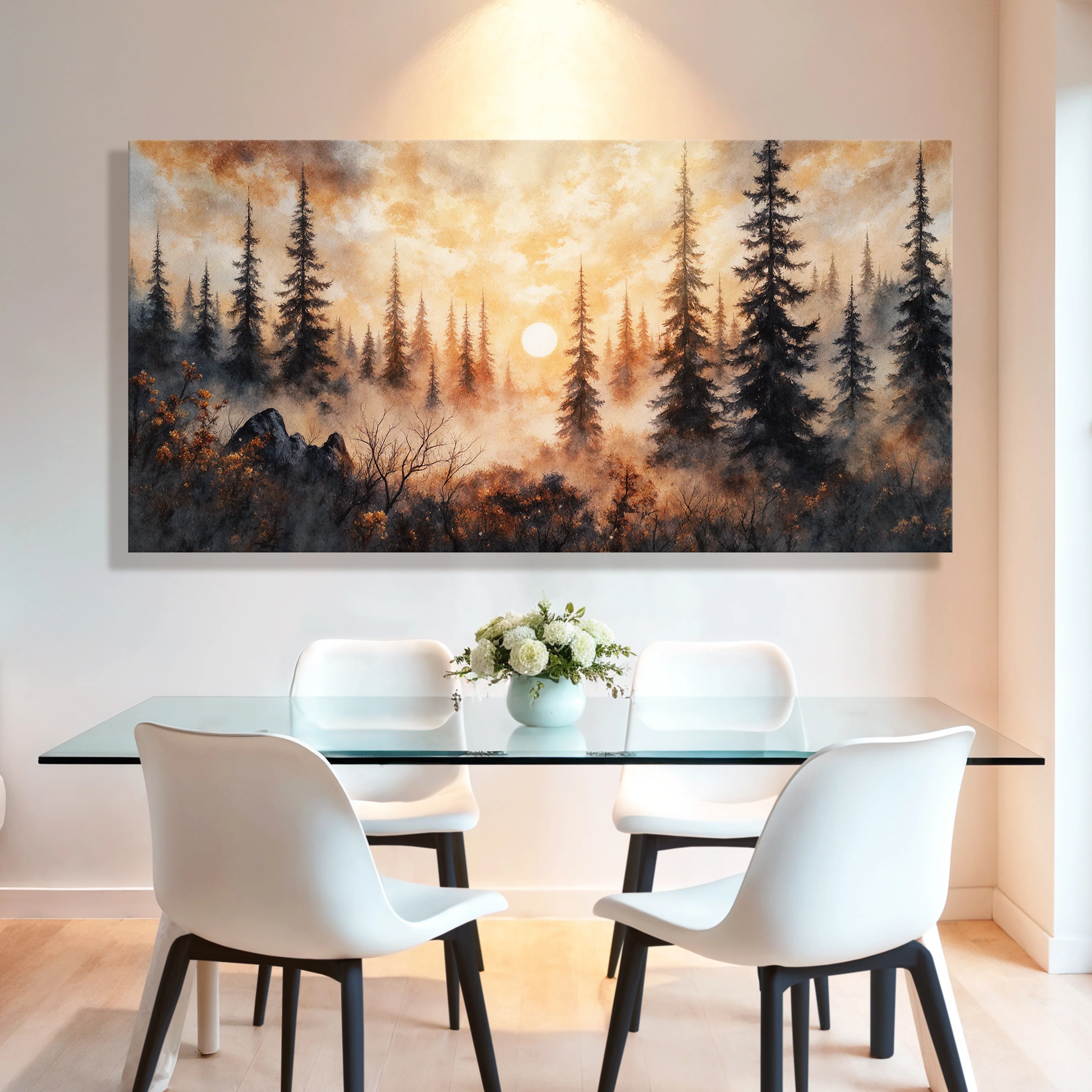 Rustic Forest Sunset Wall Art - Image 3