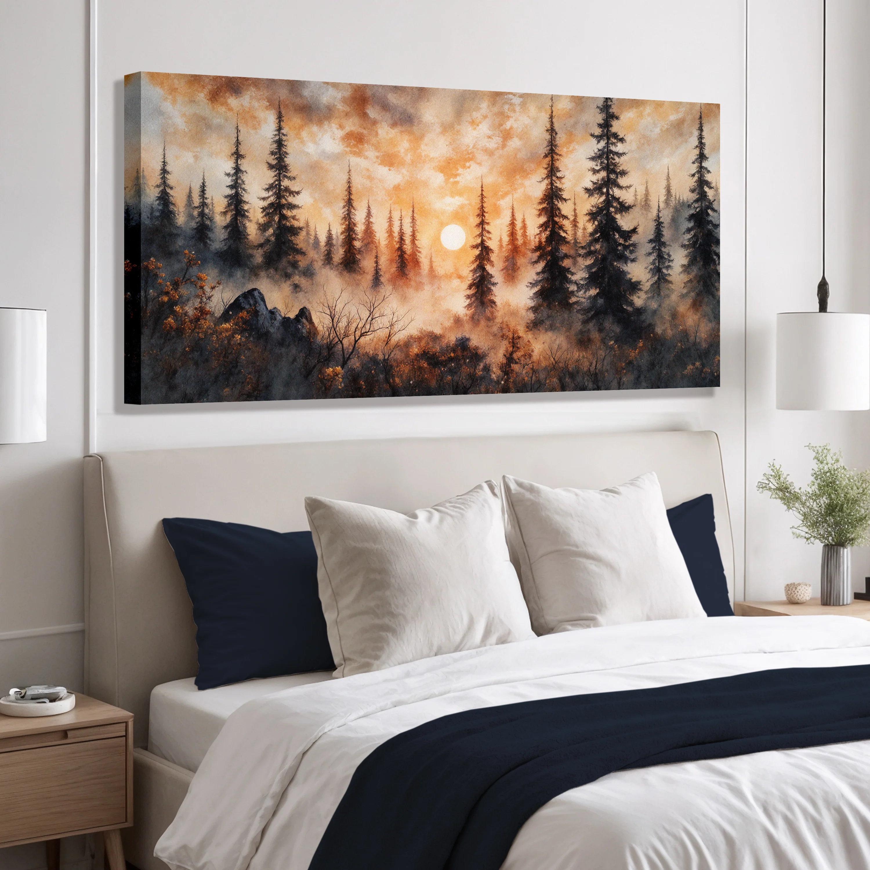 Rustic Forest Sunset Wall Art - Image 4