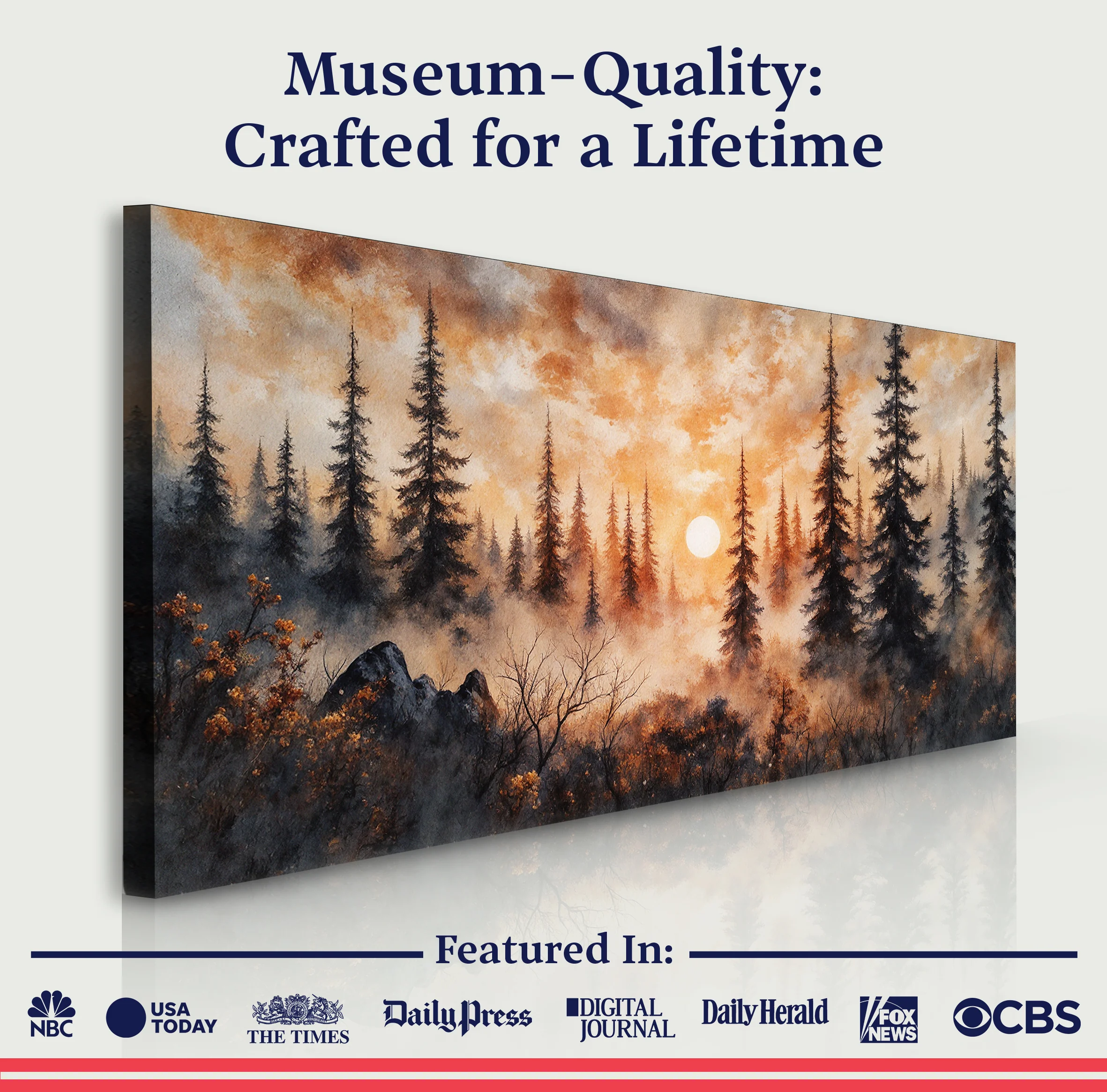 Rustic Forest Sunset Wall Art - Image 6