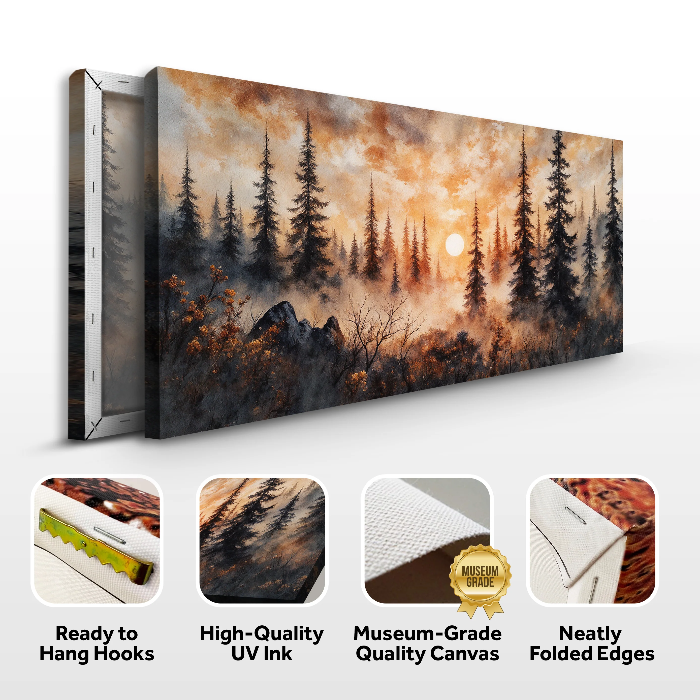 Rustic Forest Sunset Wall Art - Image 8