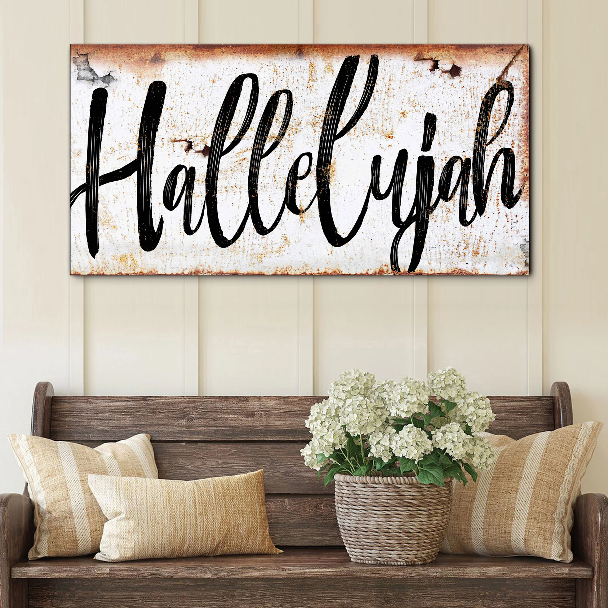 Rustic Hallelujah Faith Sign - Image 3