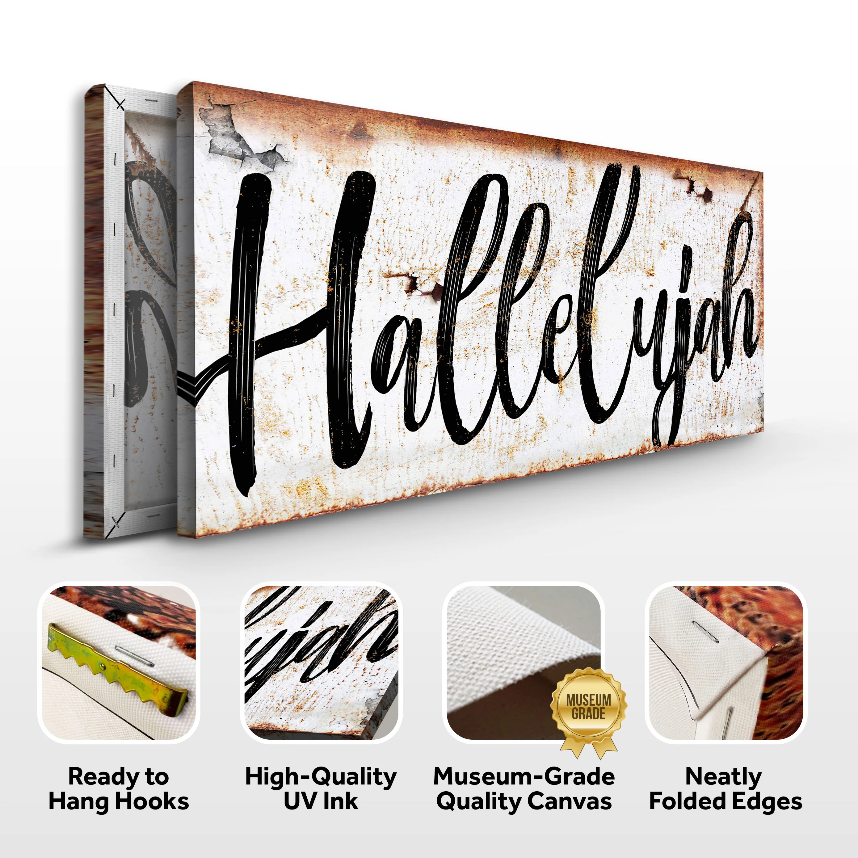 Rustic Hallelujah Faith Sign - Image 5