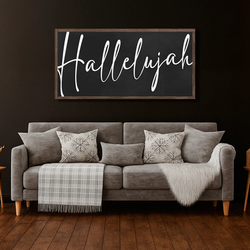 Rustic Hallelujah Faith Sign IV - Image 3