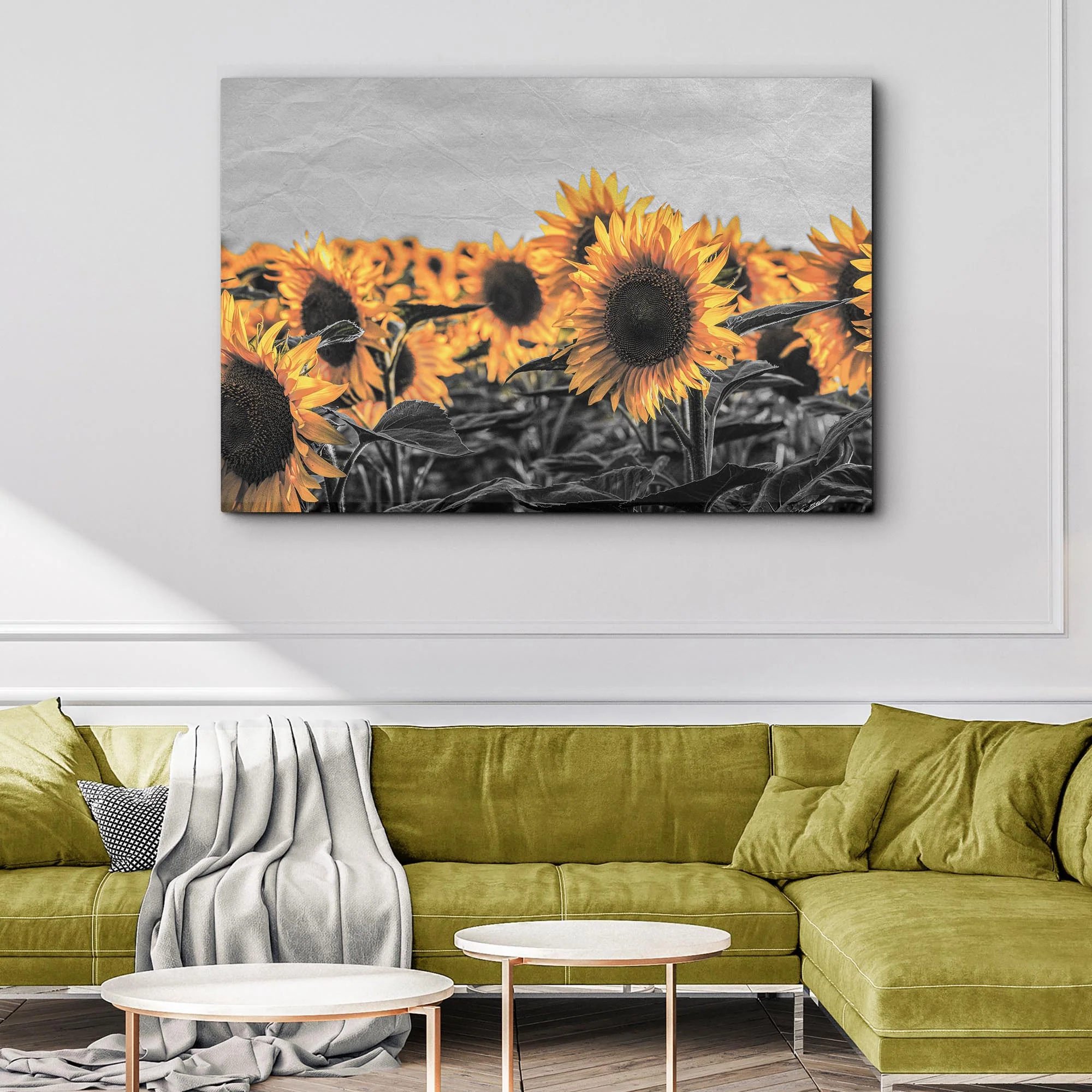 Rustic Pop Sunflower Canvas Wall Art - Image 3