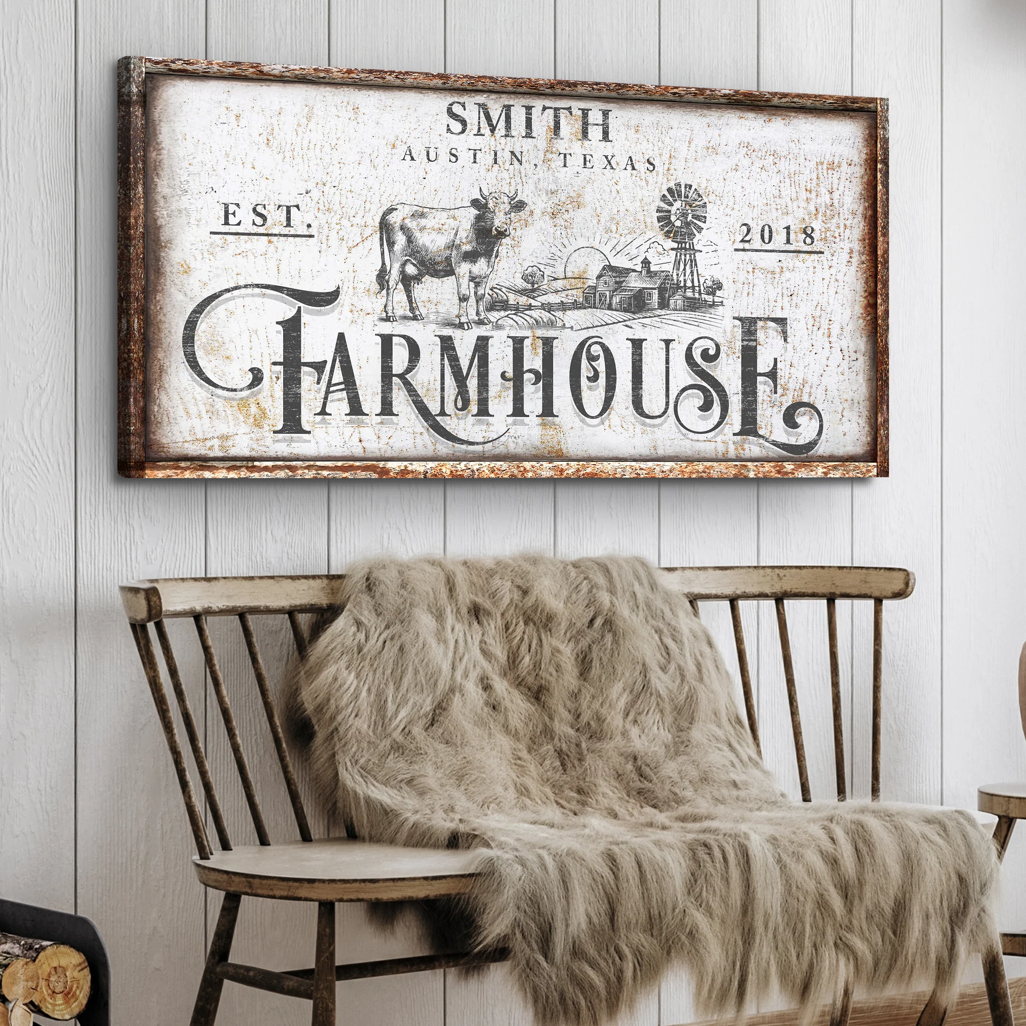 Rustic Vintage Farmhouse Sign II - Image 3
