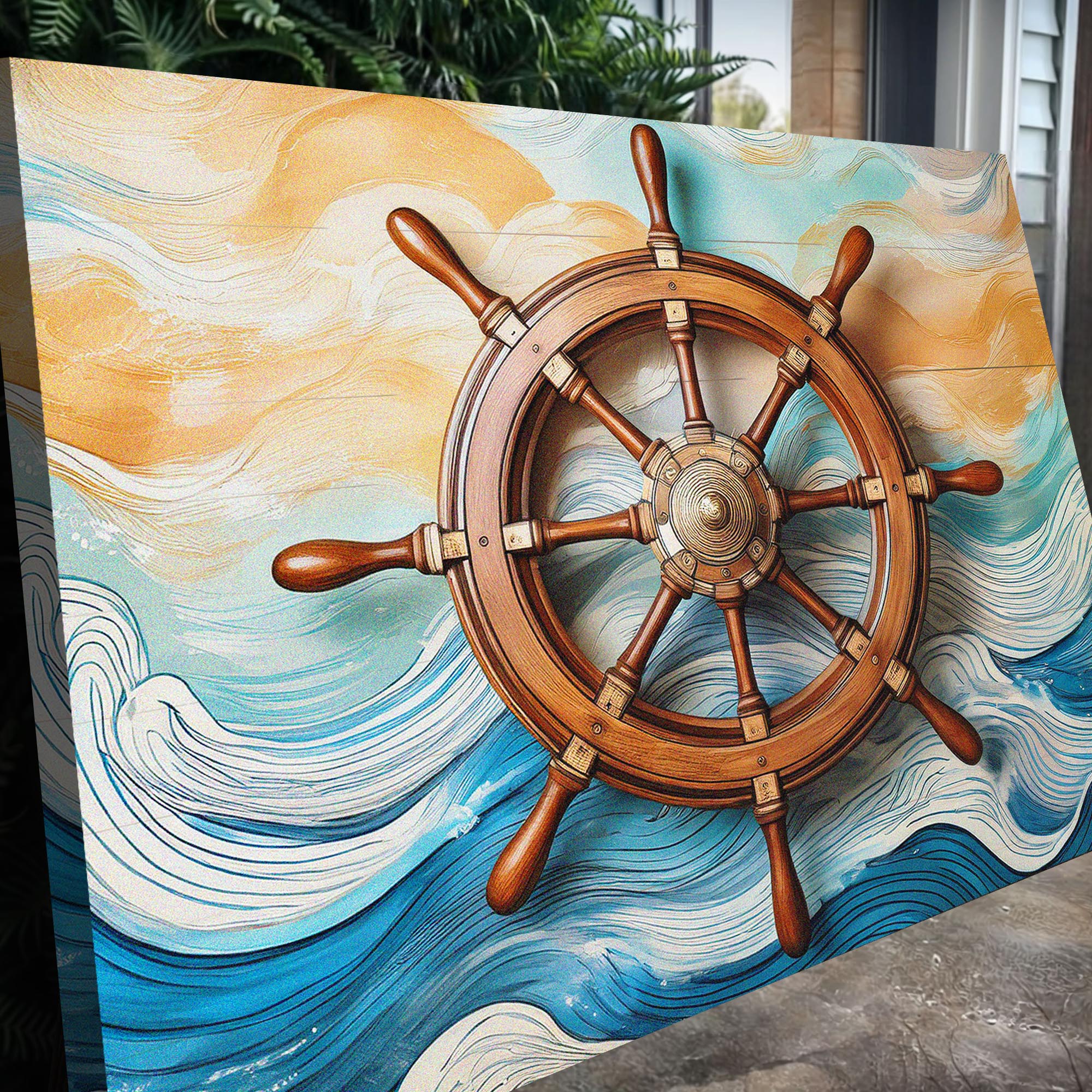 Sailboat Ship Wheel Coastal Wall Art II - Image 5
