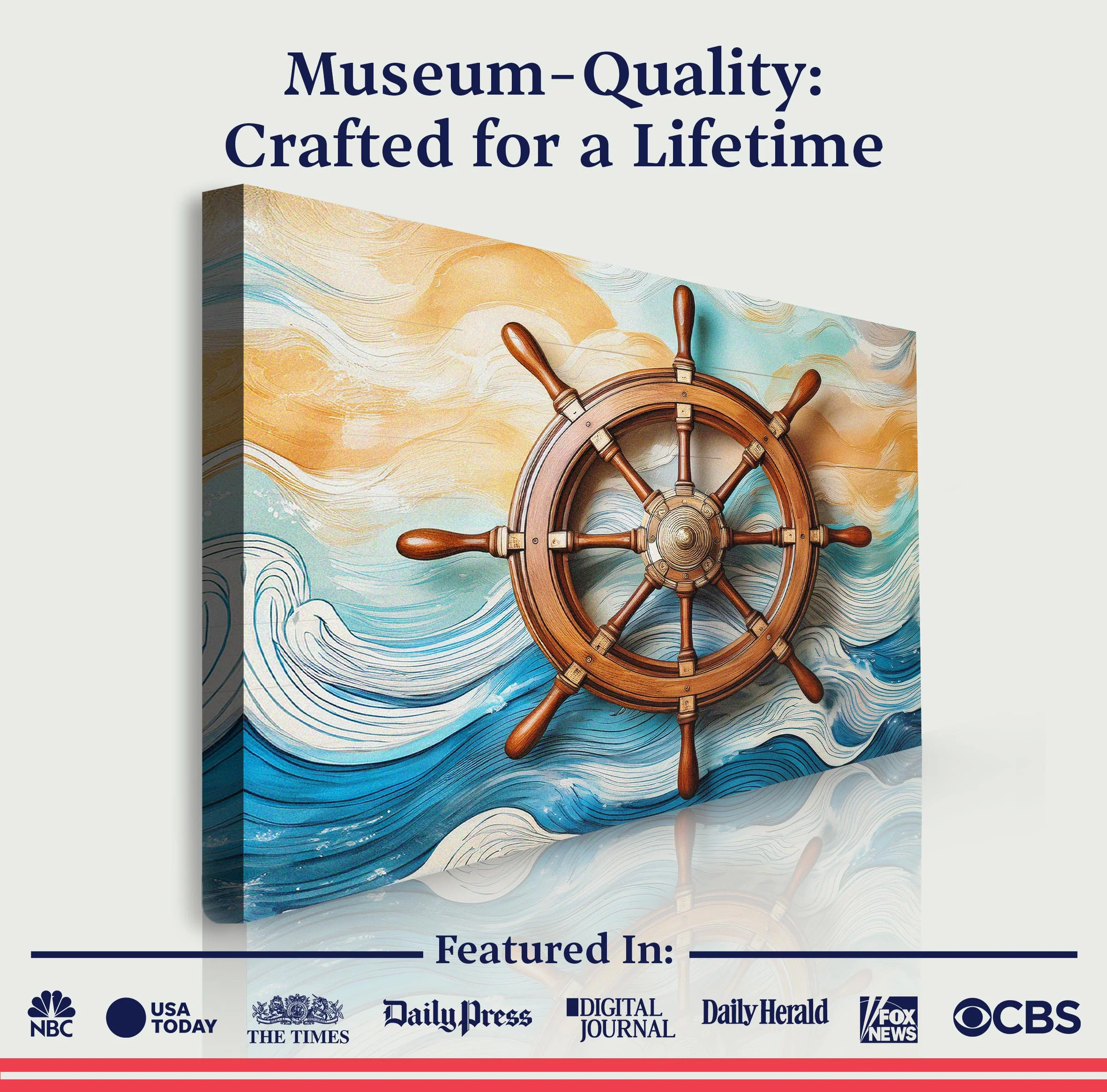 Sailboat Ship Wheel Coastal Wall Art II - Image 6