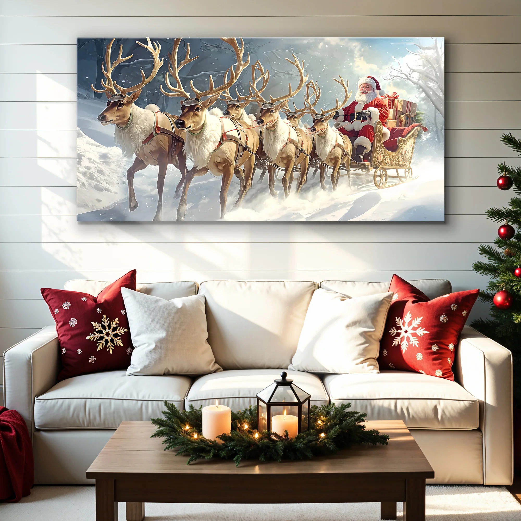 Santa’s Sleigh Ride Christmas Wall Art - Image 3