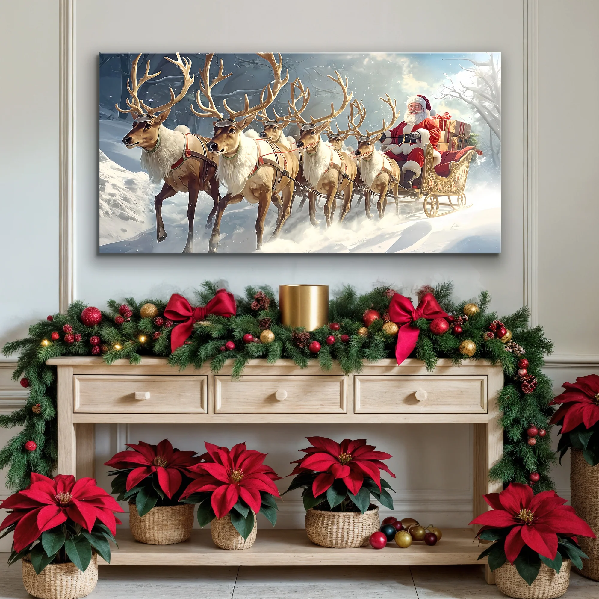 Santa’s Sleigh Ride Christmas Wall Art - Image 4