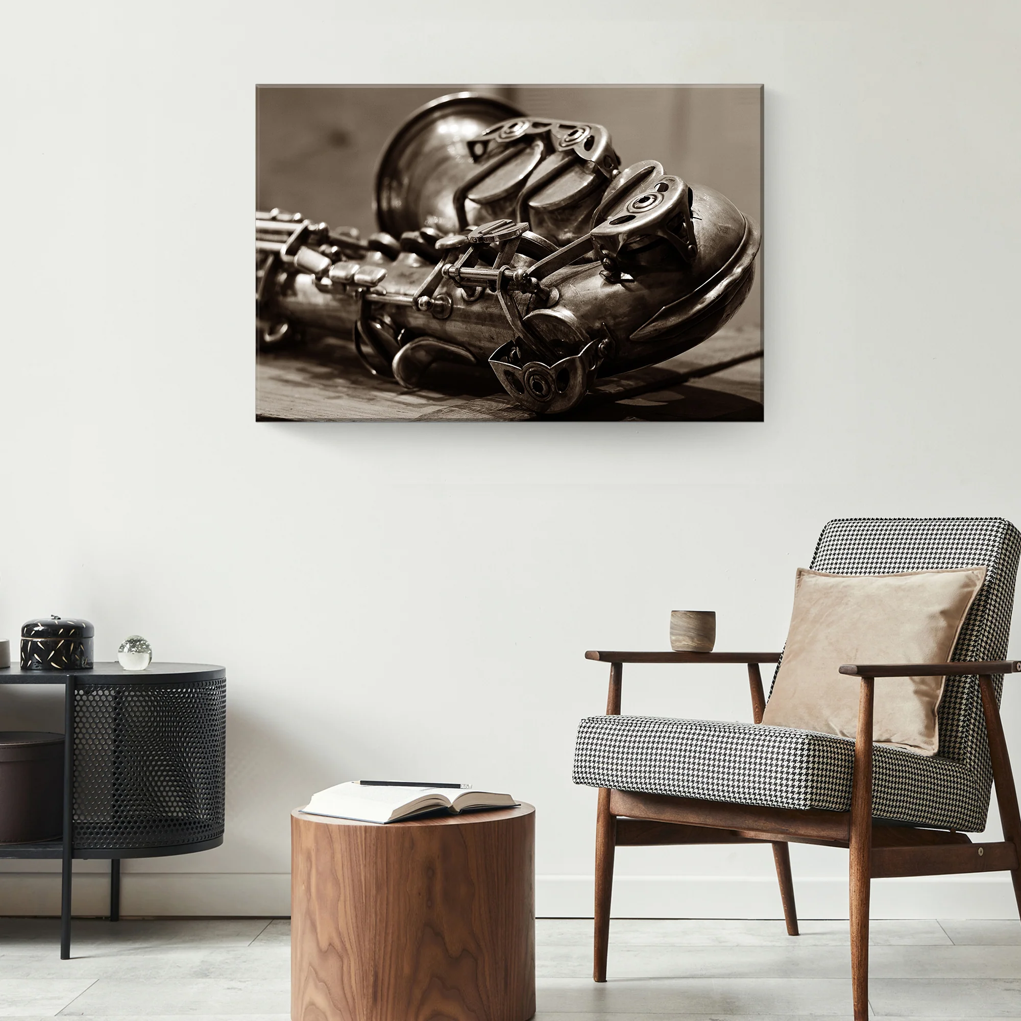 Saxophone Sepia Canvas Wall Art - Image 3