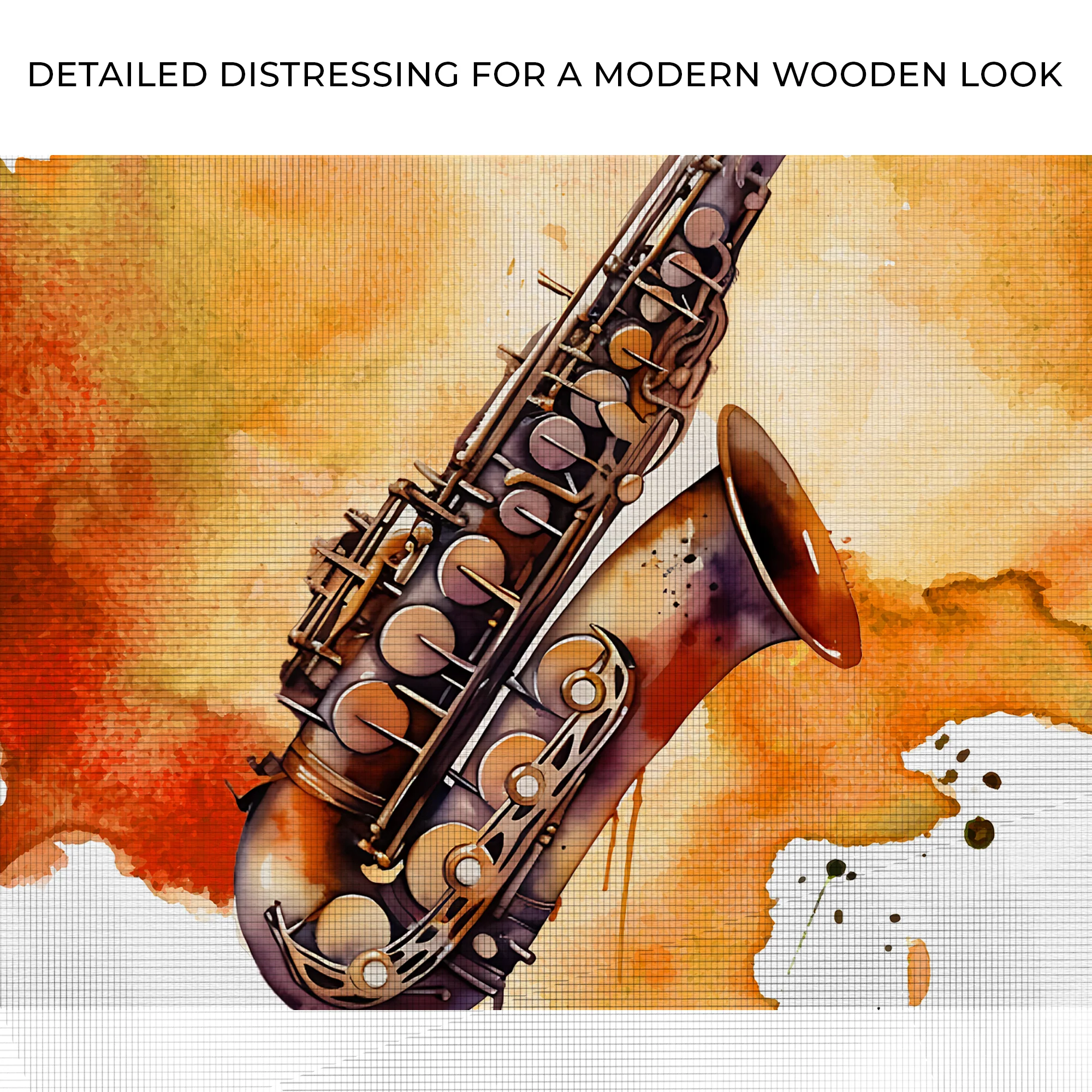 Saxophone Watercolor Canvas Wall Art - Image 4