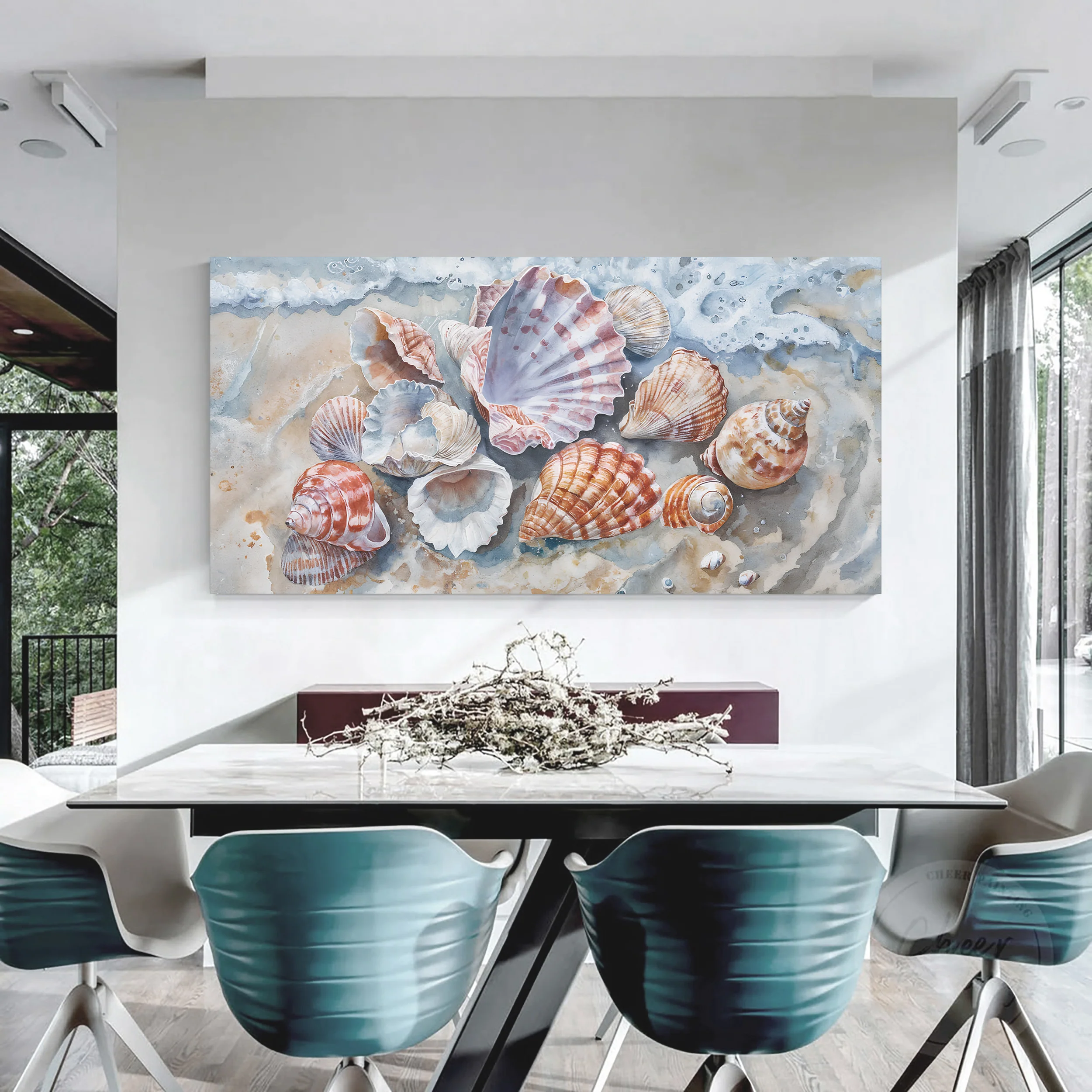 Sea Shells Modern Coastal Wall Art - Image 4