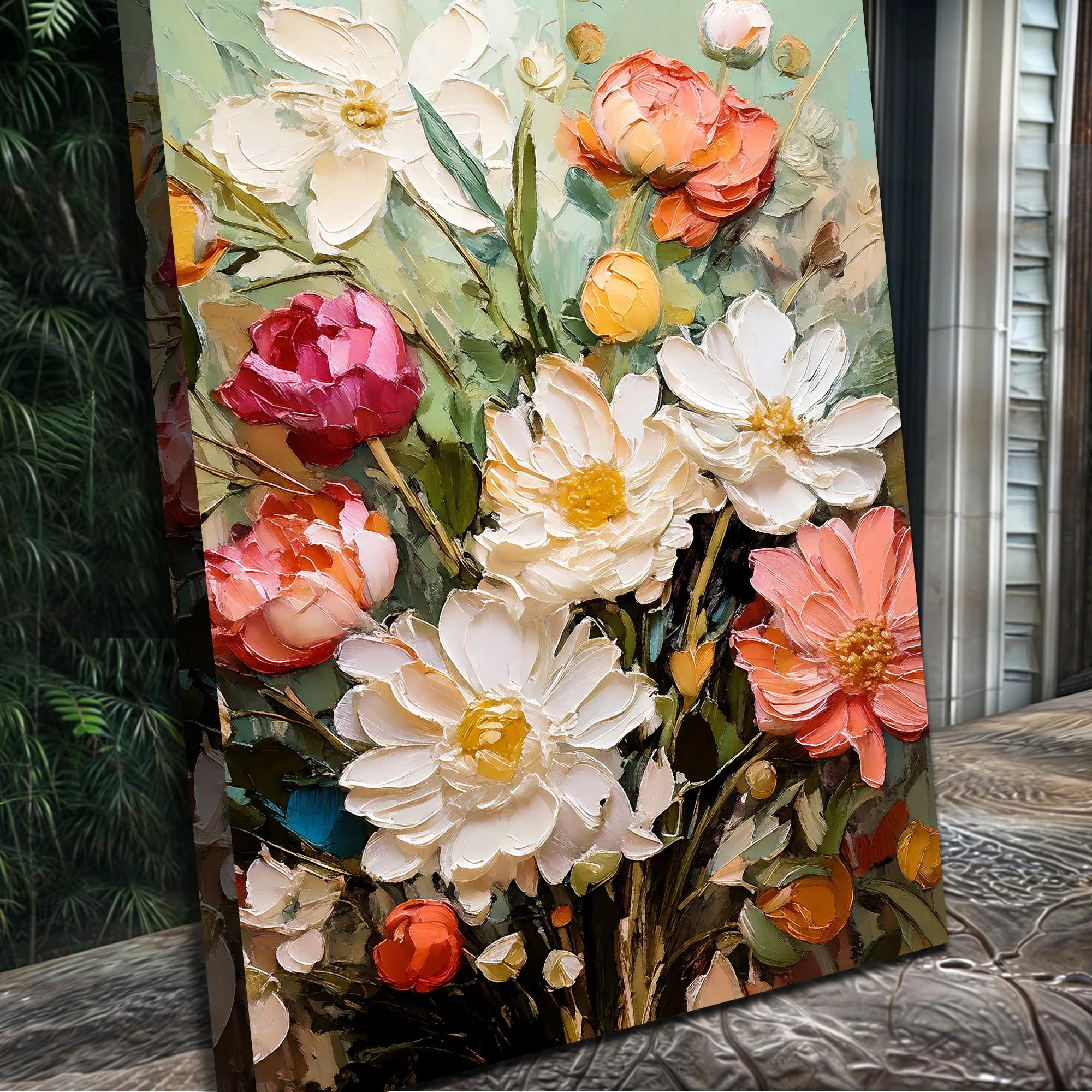Serene Blossoms Impasto Wall Art - Image 4