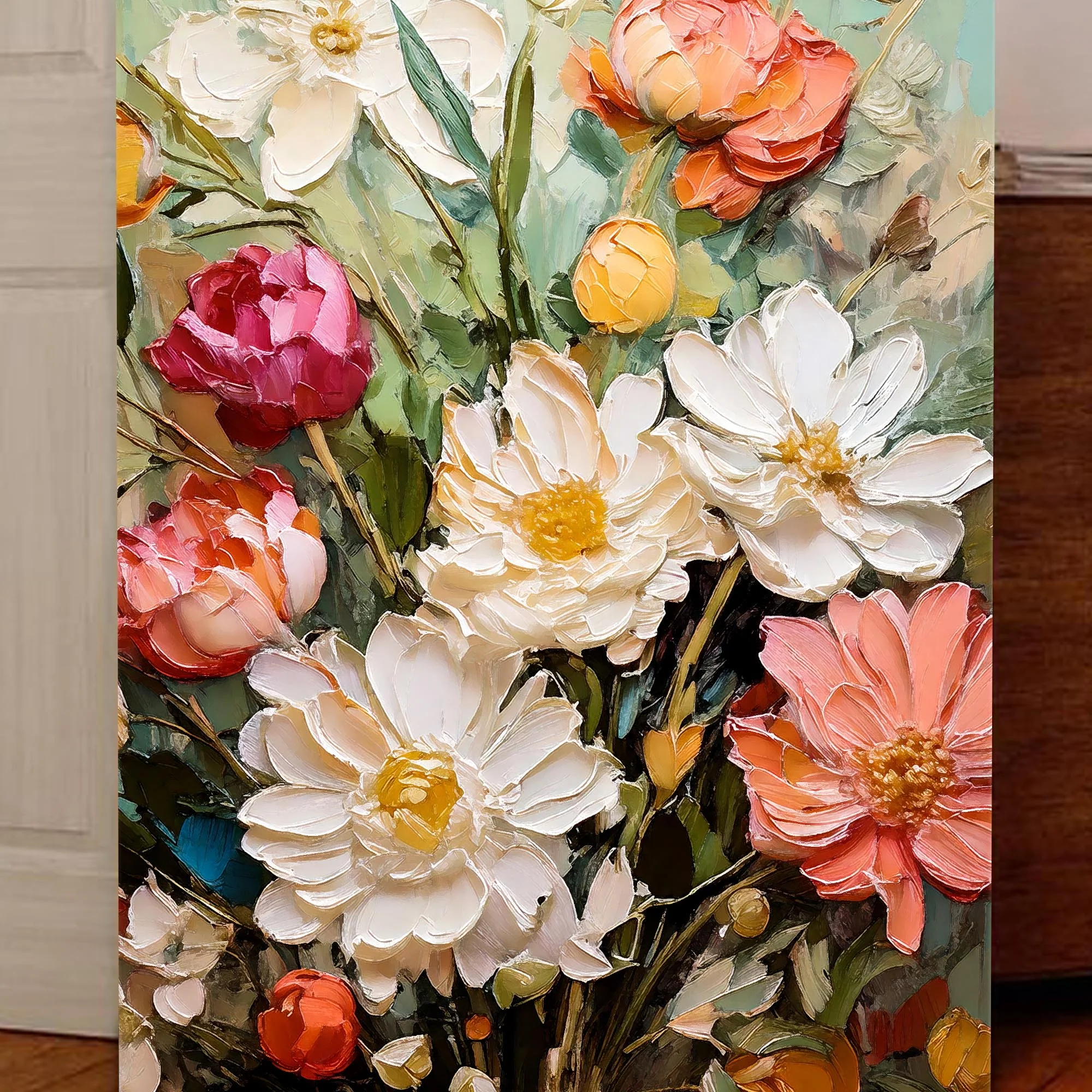 Serene Blossoms Impasto Wall Art - Image 5