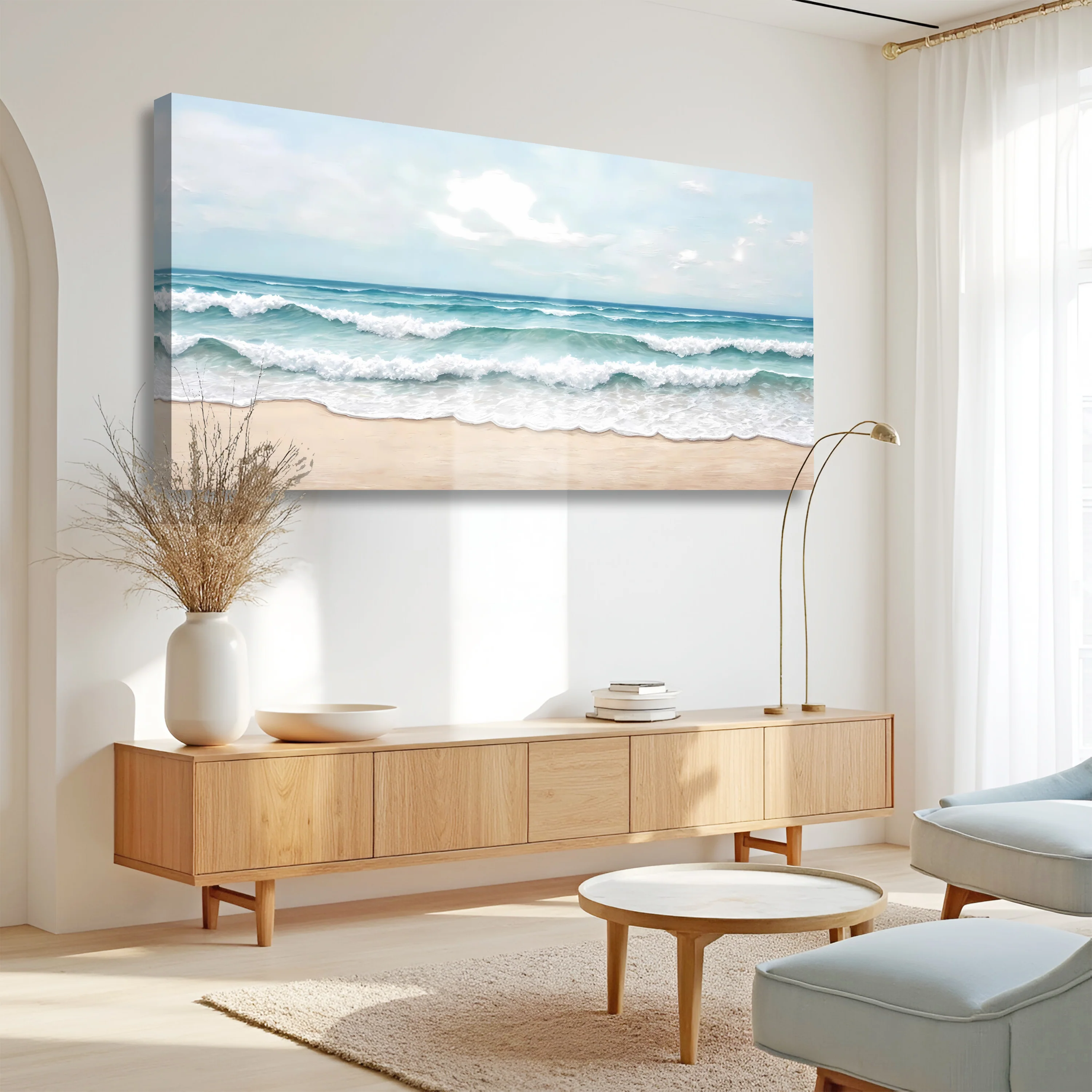 Serene Ocean Wave Coastal Wall Art - Image 2