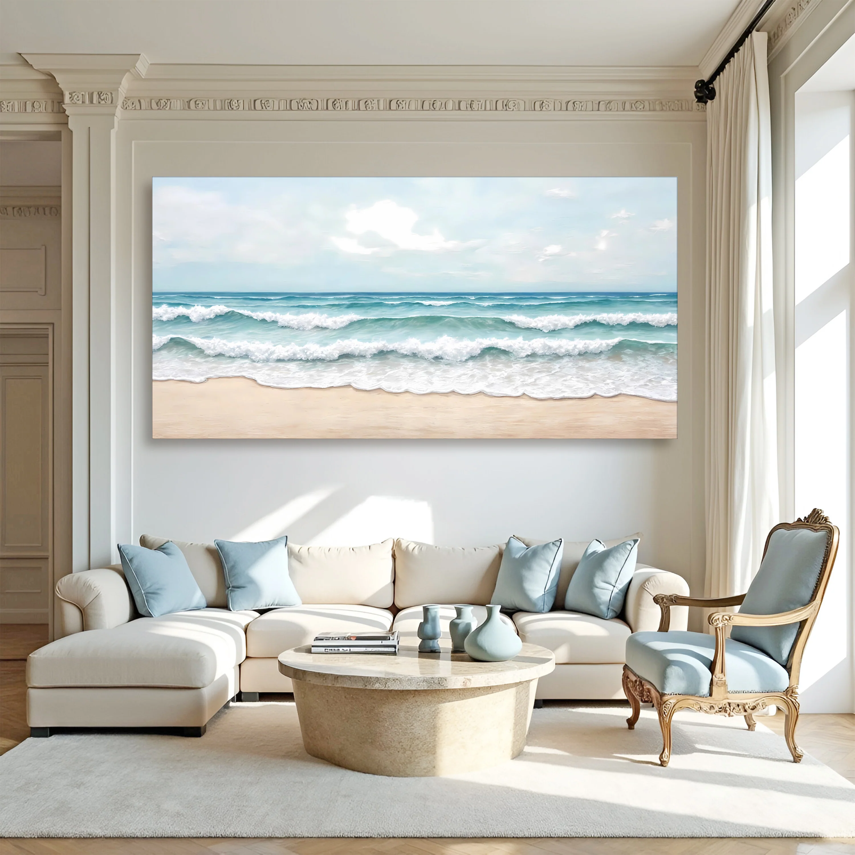 Serene Ocean Wave Coastal Wall Art - Image 3