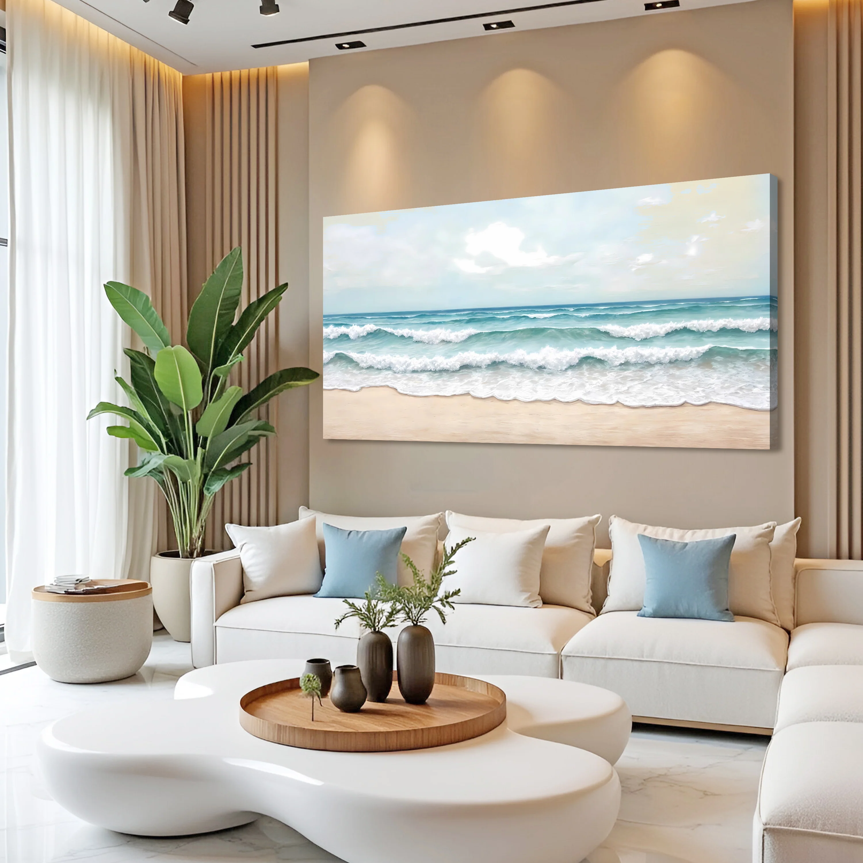 Serene Ocean Wave Coastal Wall Art - Image 4