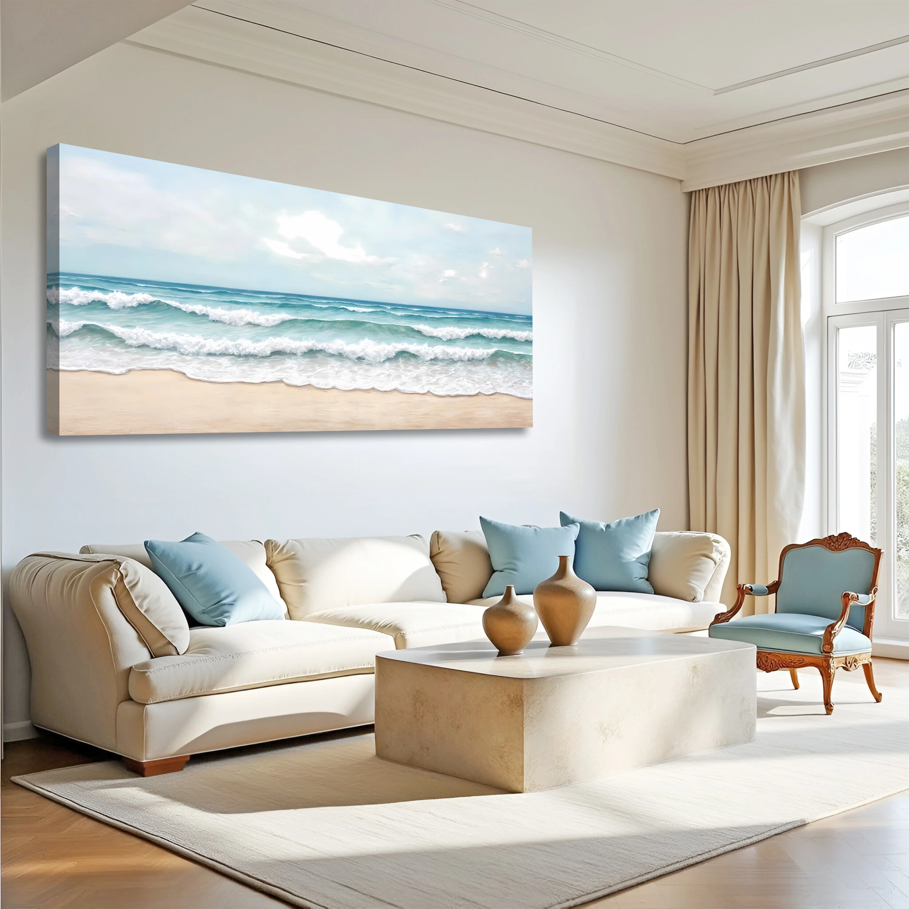 Serene Ocean Wave Coastal Wall Art - Image 5