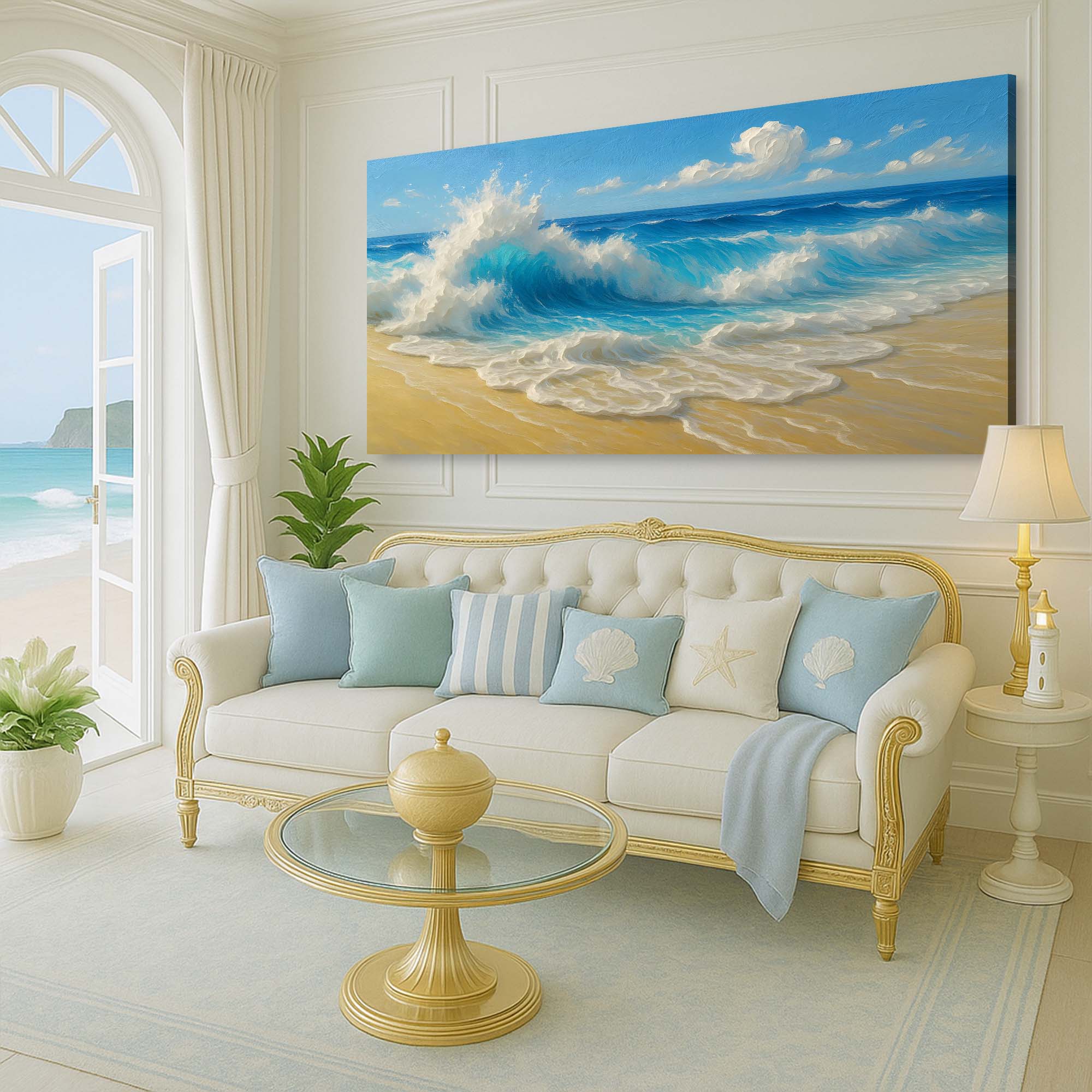 Serene Ocean Wave Coastal Wall Art V - Image 2
