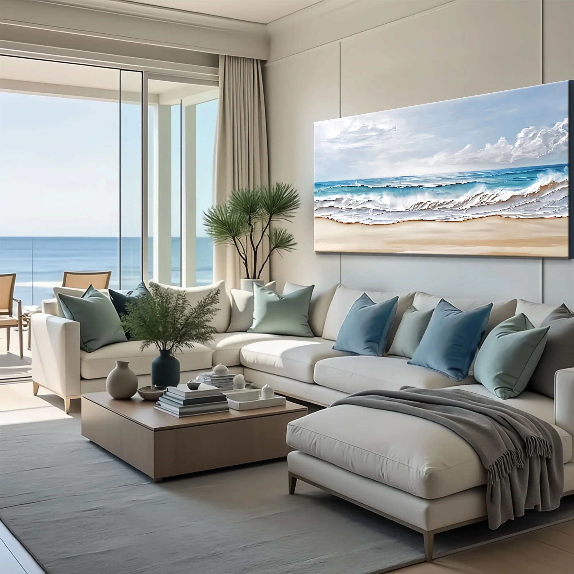 Serene Ocean Wave Coastal Wall Art VII - Image 4