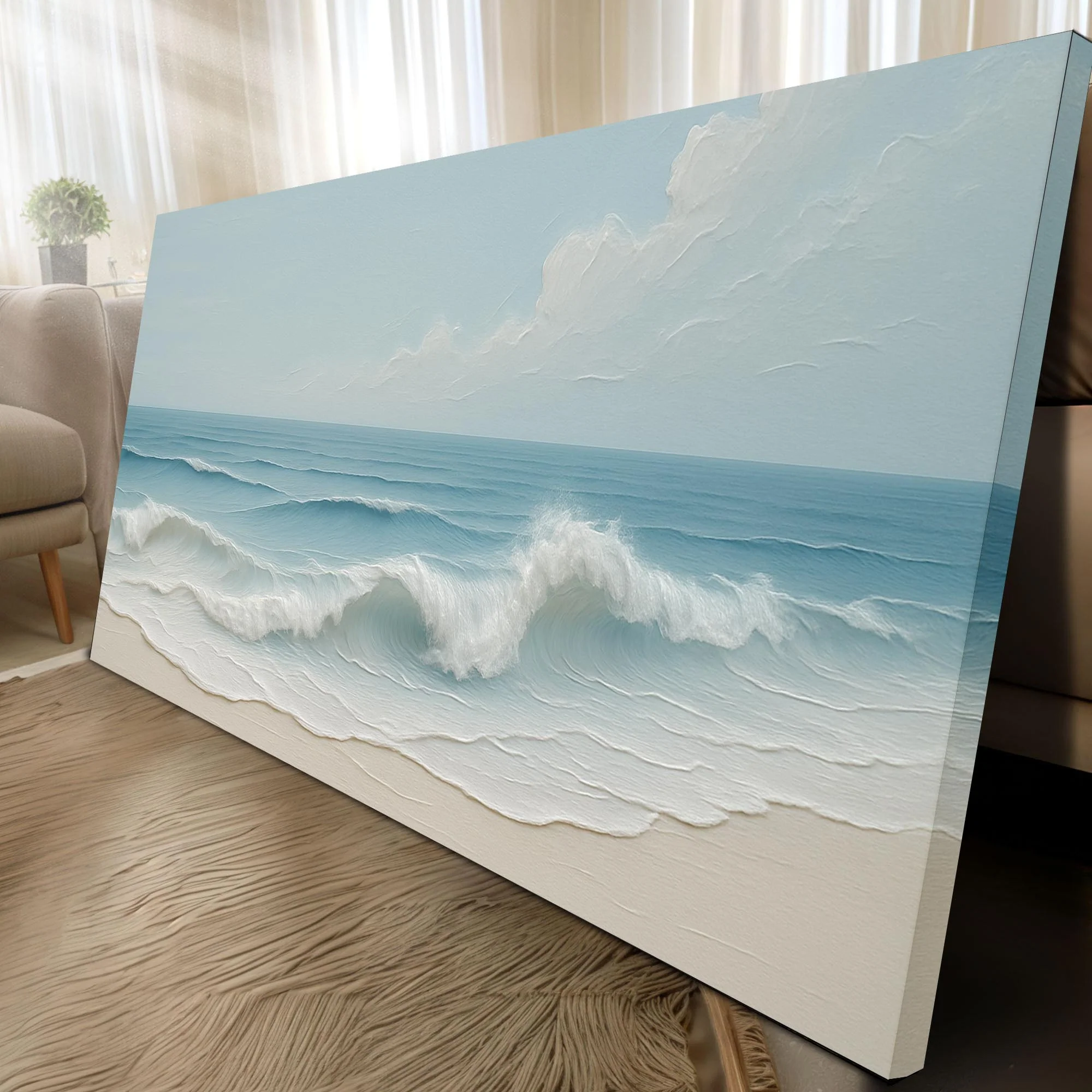 Serene Ocean Wave Coastal Wall Art VIII - Image 5
