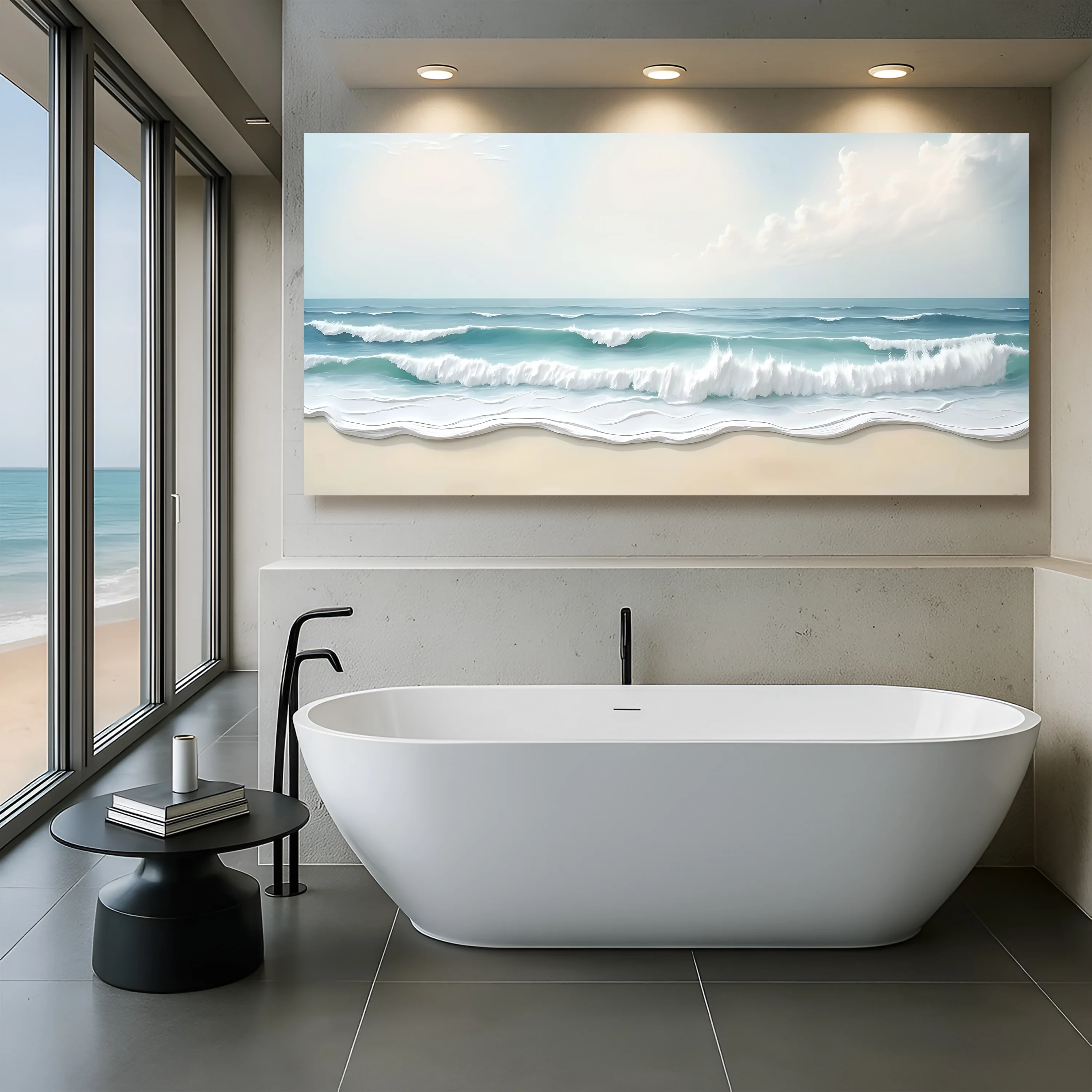 Serene Ocean Wave Coastal Wall Art XIV - Image 3