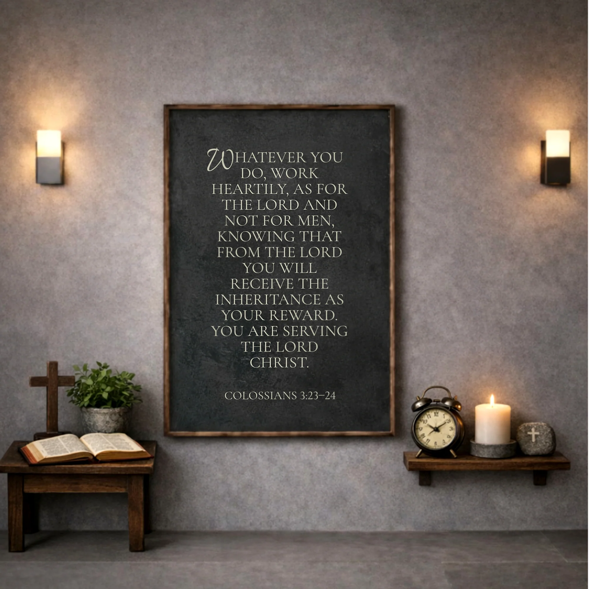 Service To God - Colossians 3:23-24 Faith Sign - Image 2