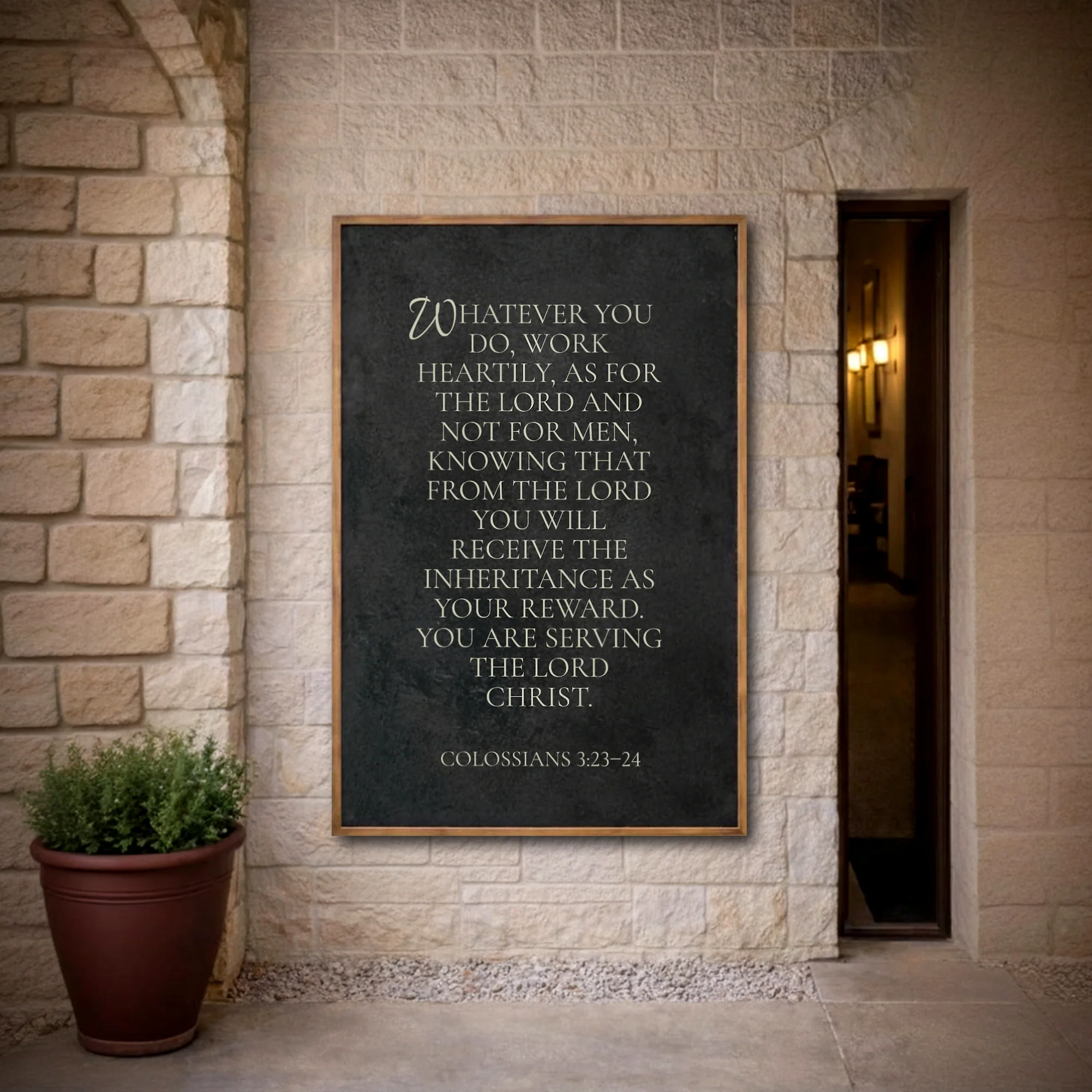 Service To God - Colossians 3:23-24 Faith Sign - Image 4