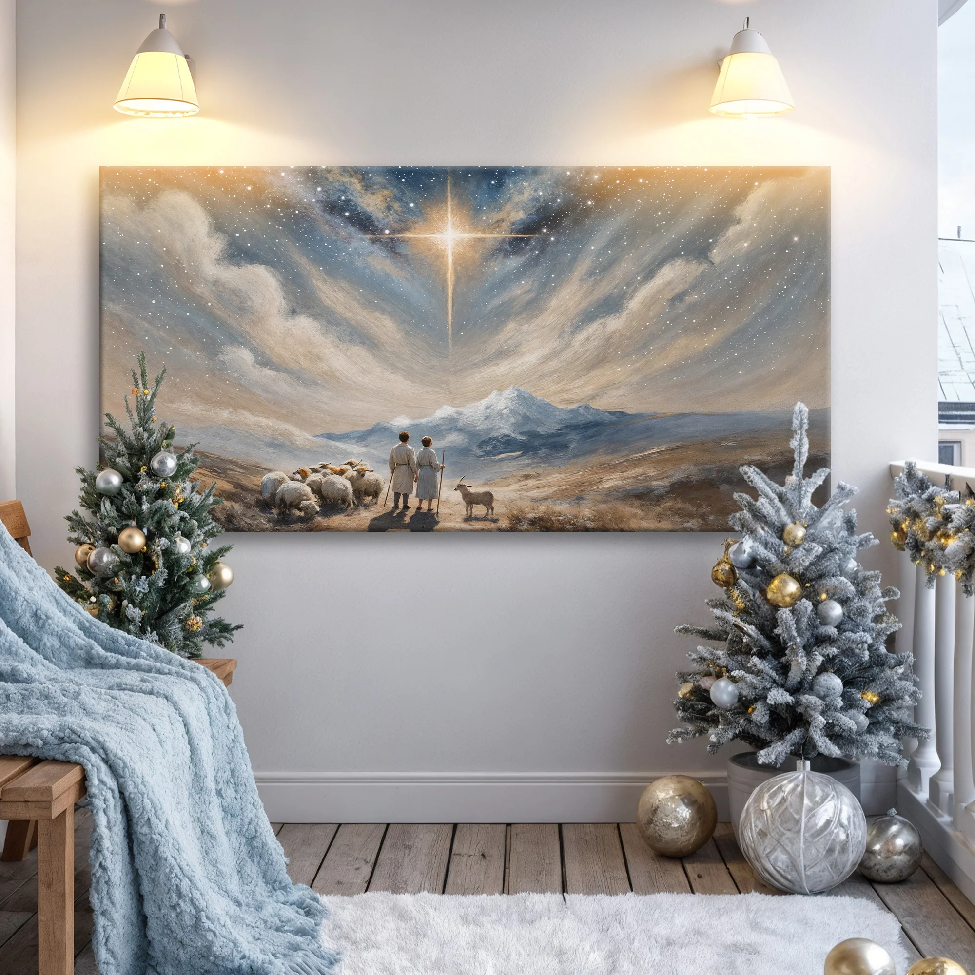Shepherds Walking Christmas Wall Art - Image 4