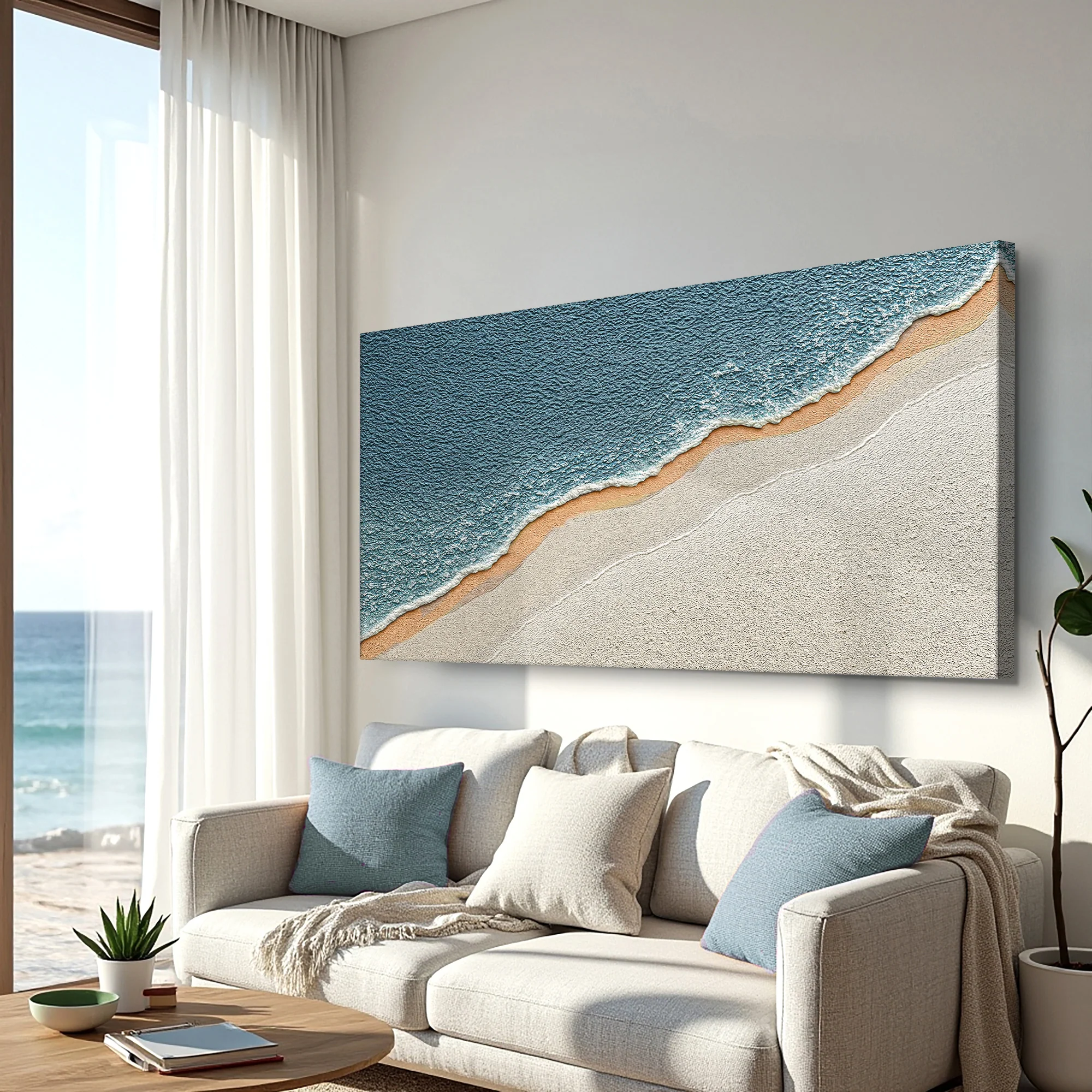 Shoreline Serenity Abstract Wall Art - Image 2