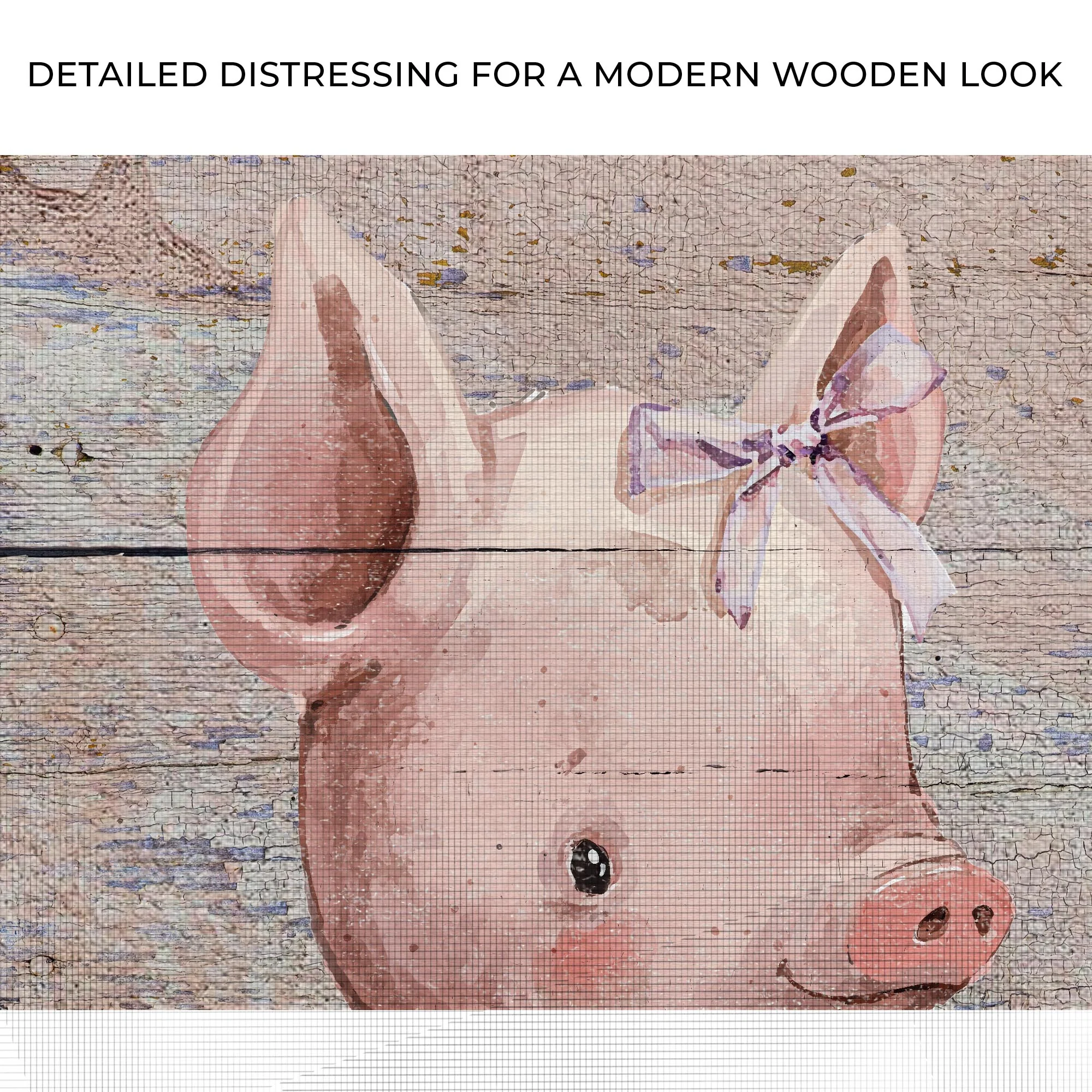 Simple Ribbon Dress Pig Canvas Wall Art - Image 4