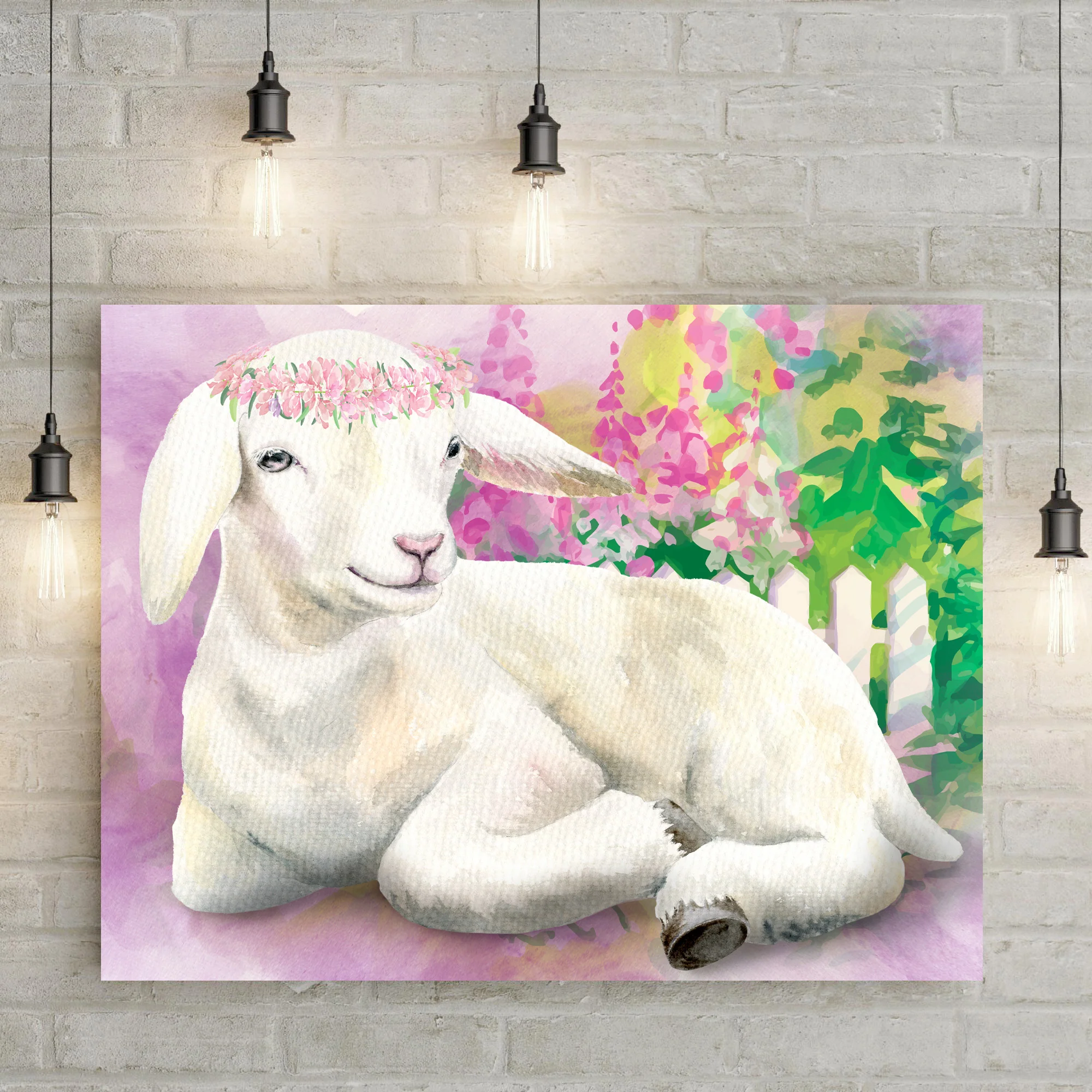 Sitting Pretty Baby Goat Canvas Wall Art