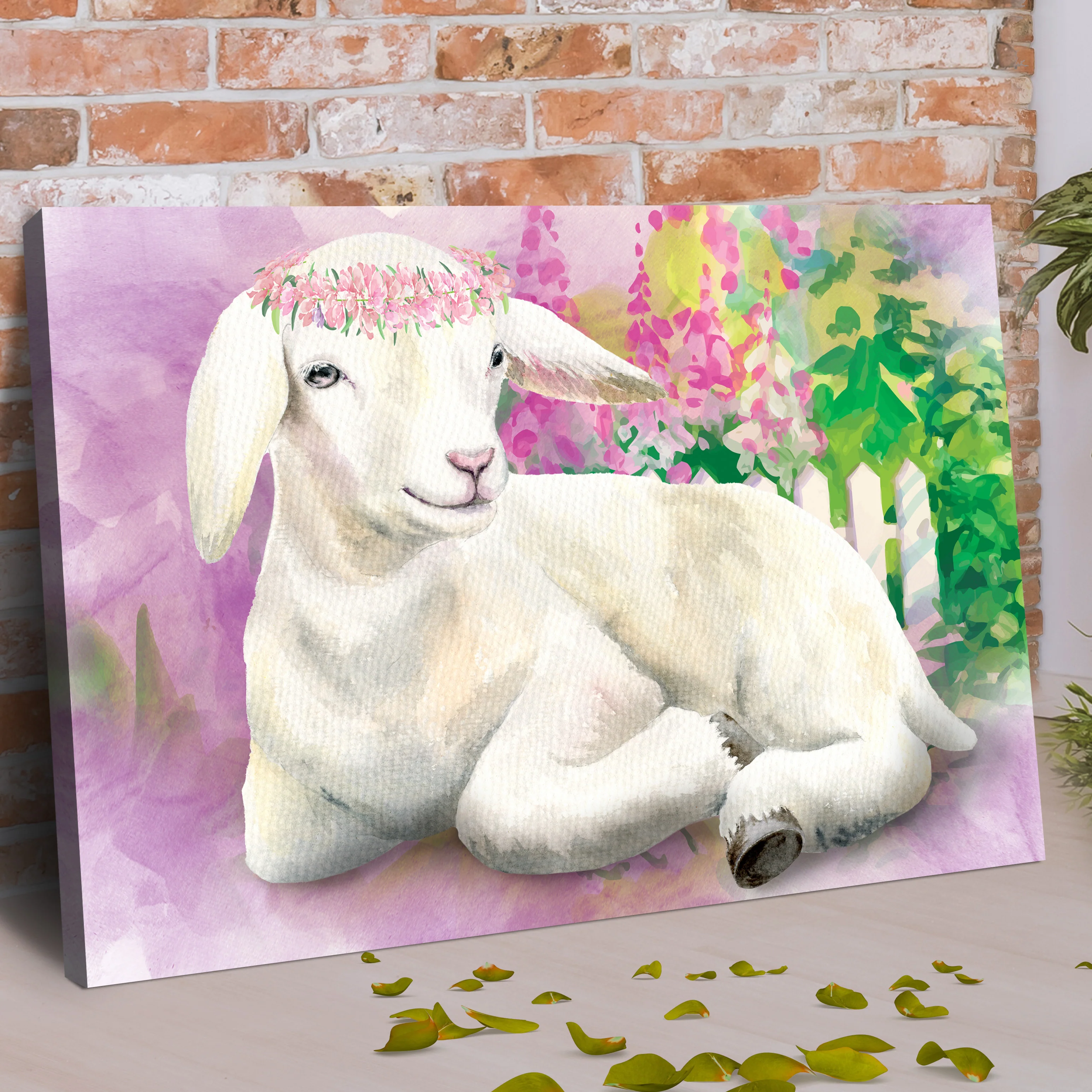 Sitting Pretty Baby Goat Canvas Wall Art - Image 2