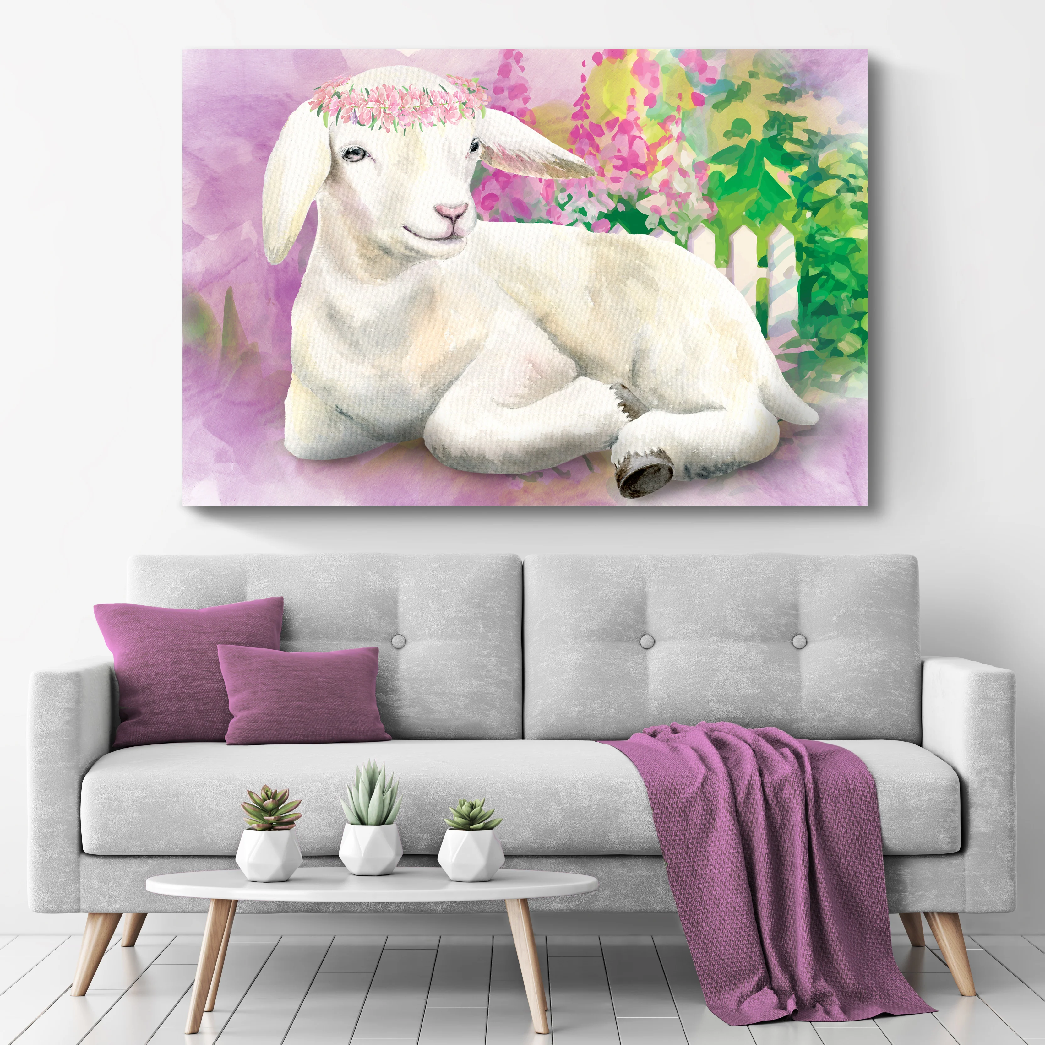 Sitting Pretty Baby Goat Canvas Wall Art - Image 3