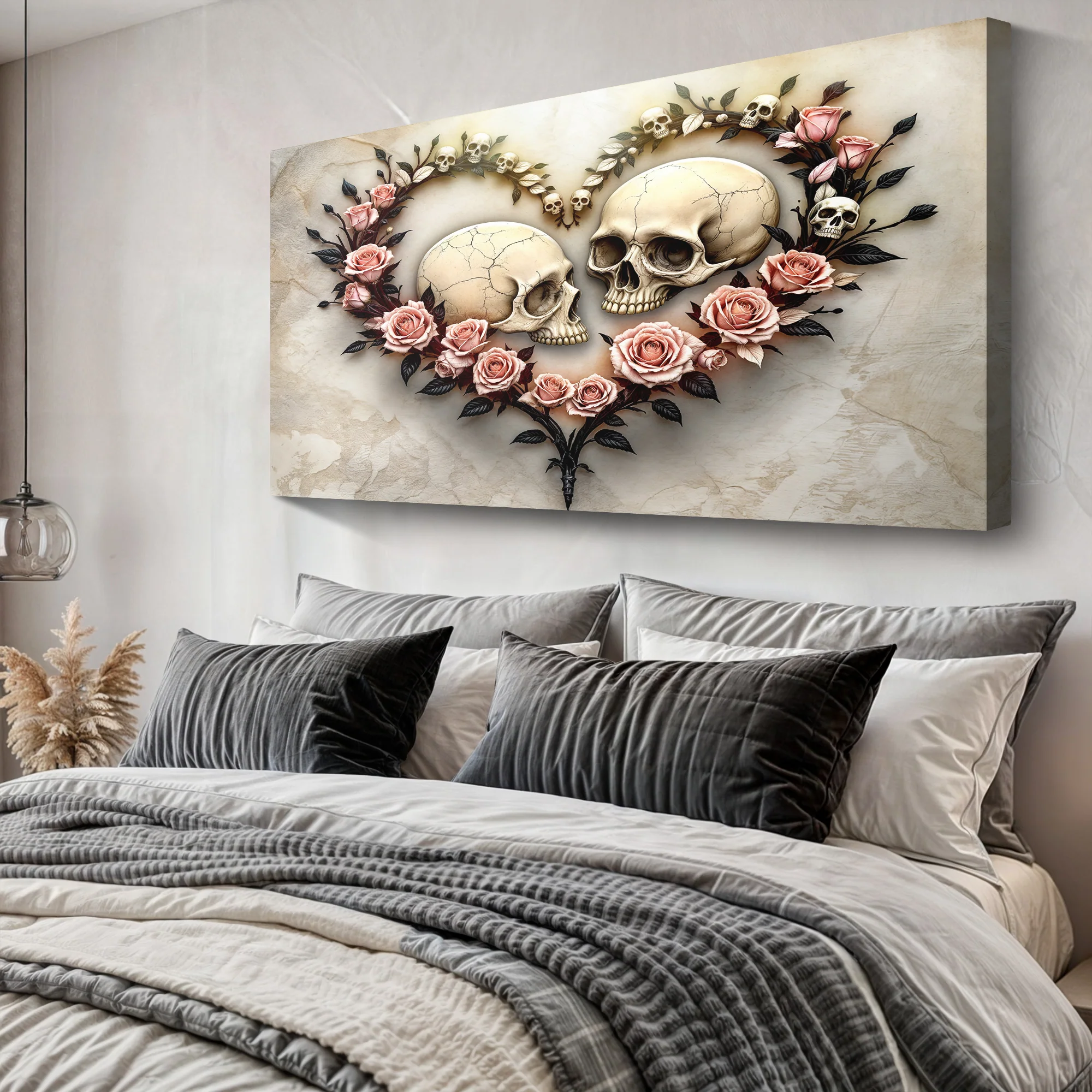 Skull and Flowers Wall Art VI - Image 3