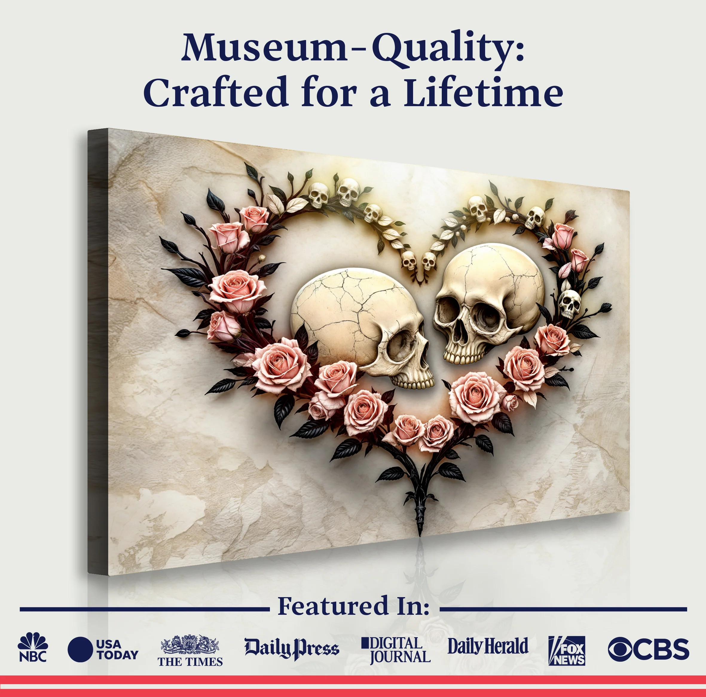 Skull and Flowers Wall Art VI - Image 5
