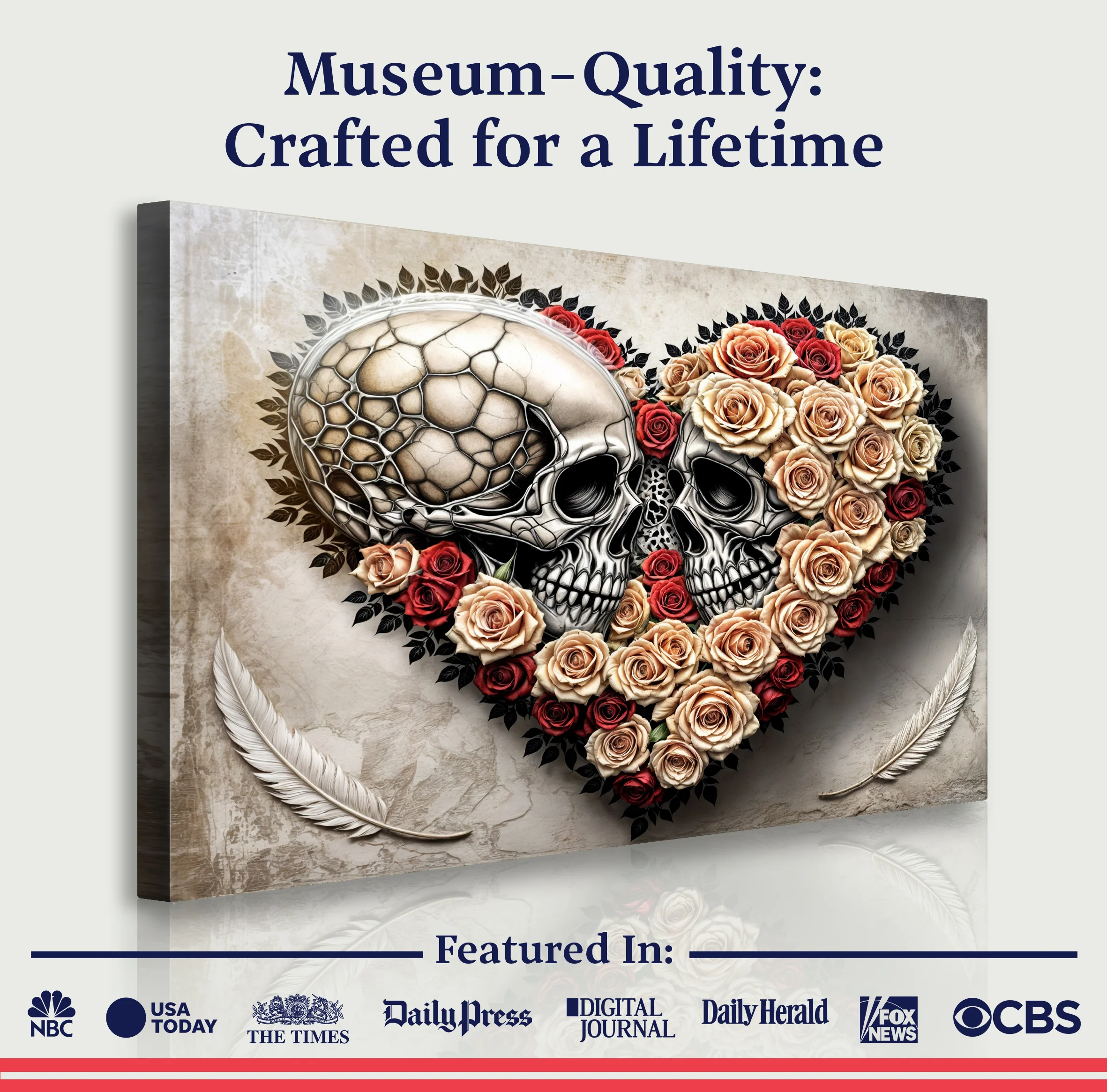 Skull and Flowers Wall Art VII - Image 6