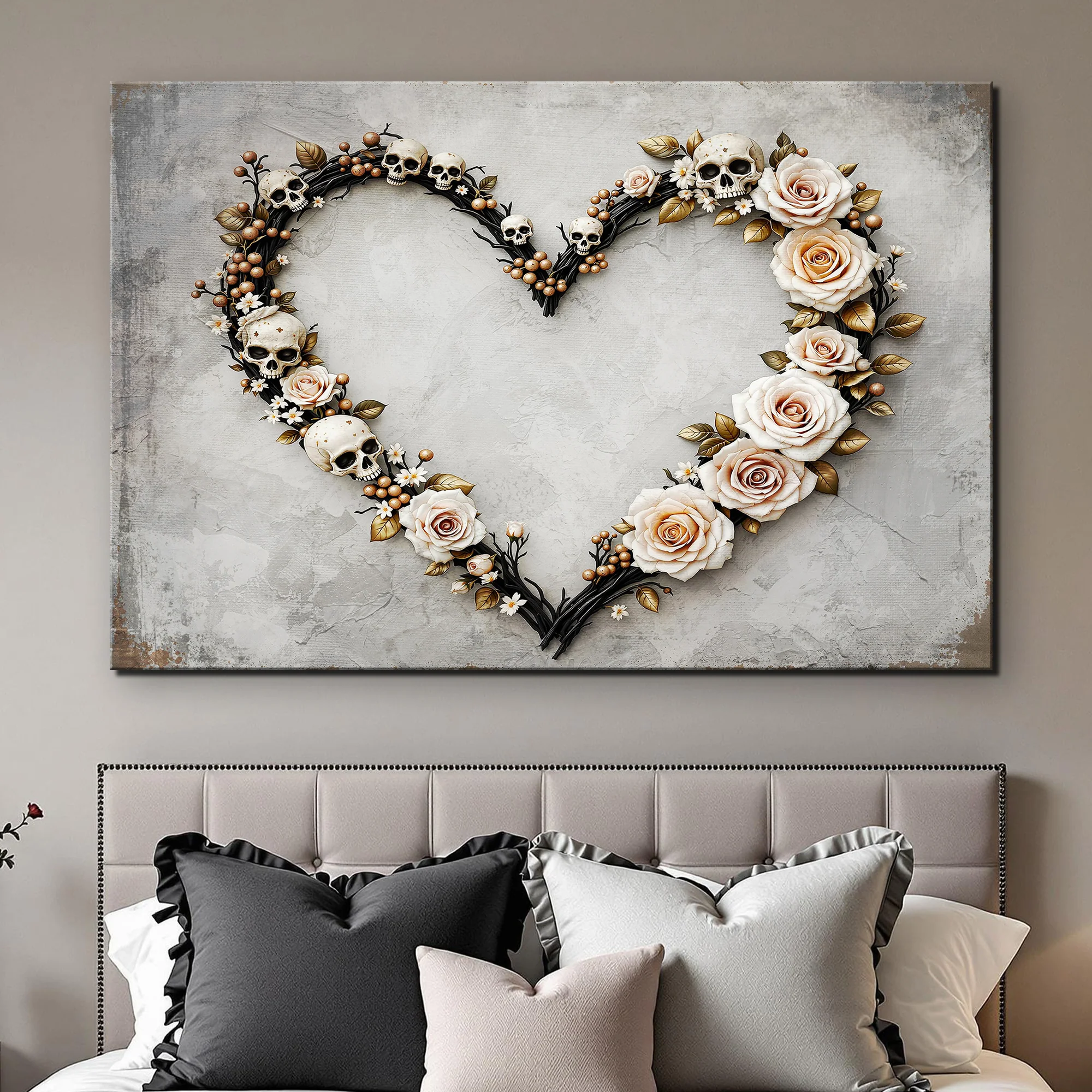 Skull and Flowers Wall Art X - Image 2