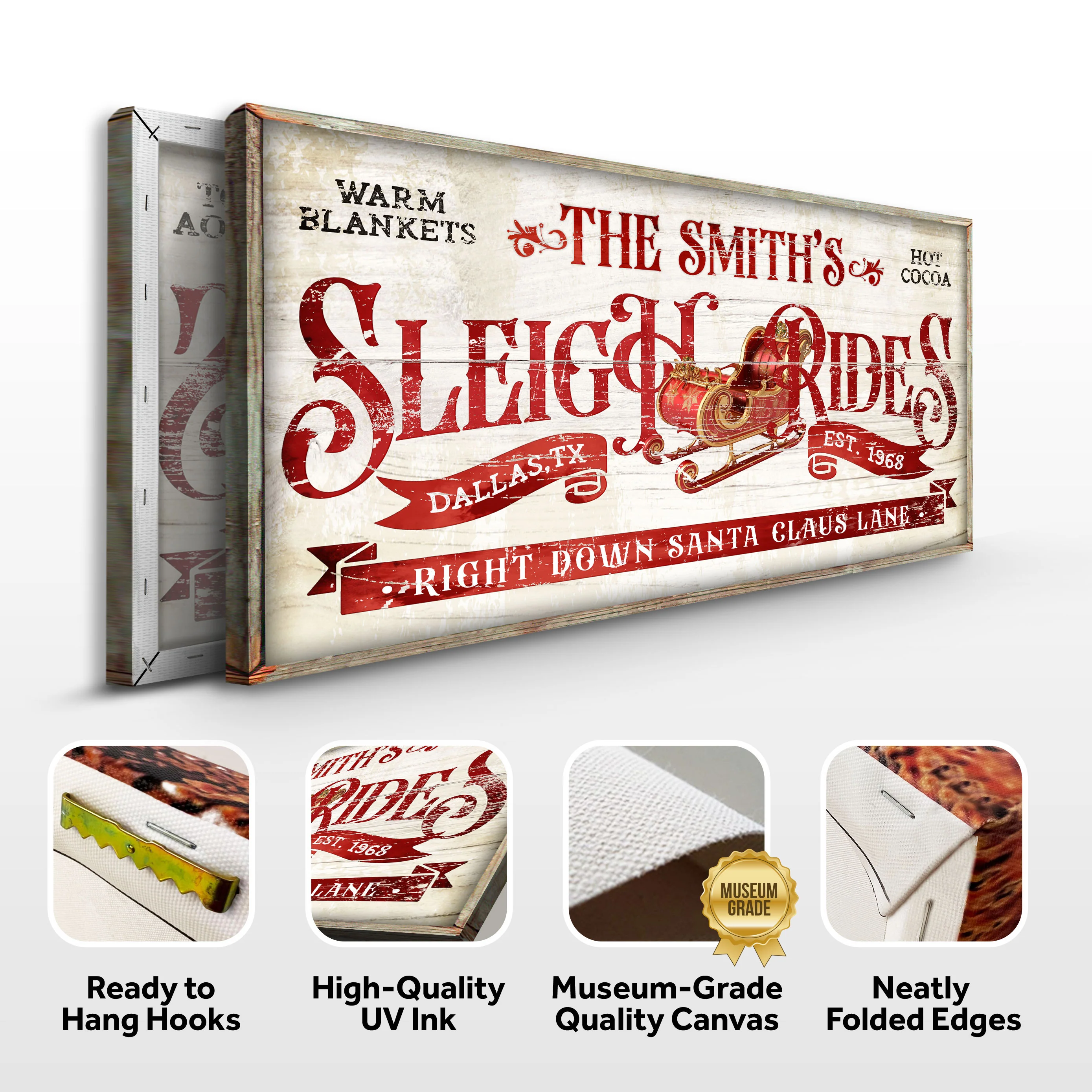 Sleigh Rides Christmas Sign III - Image 6