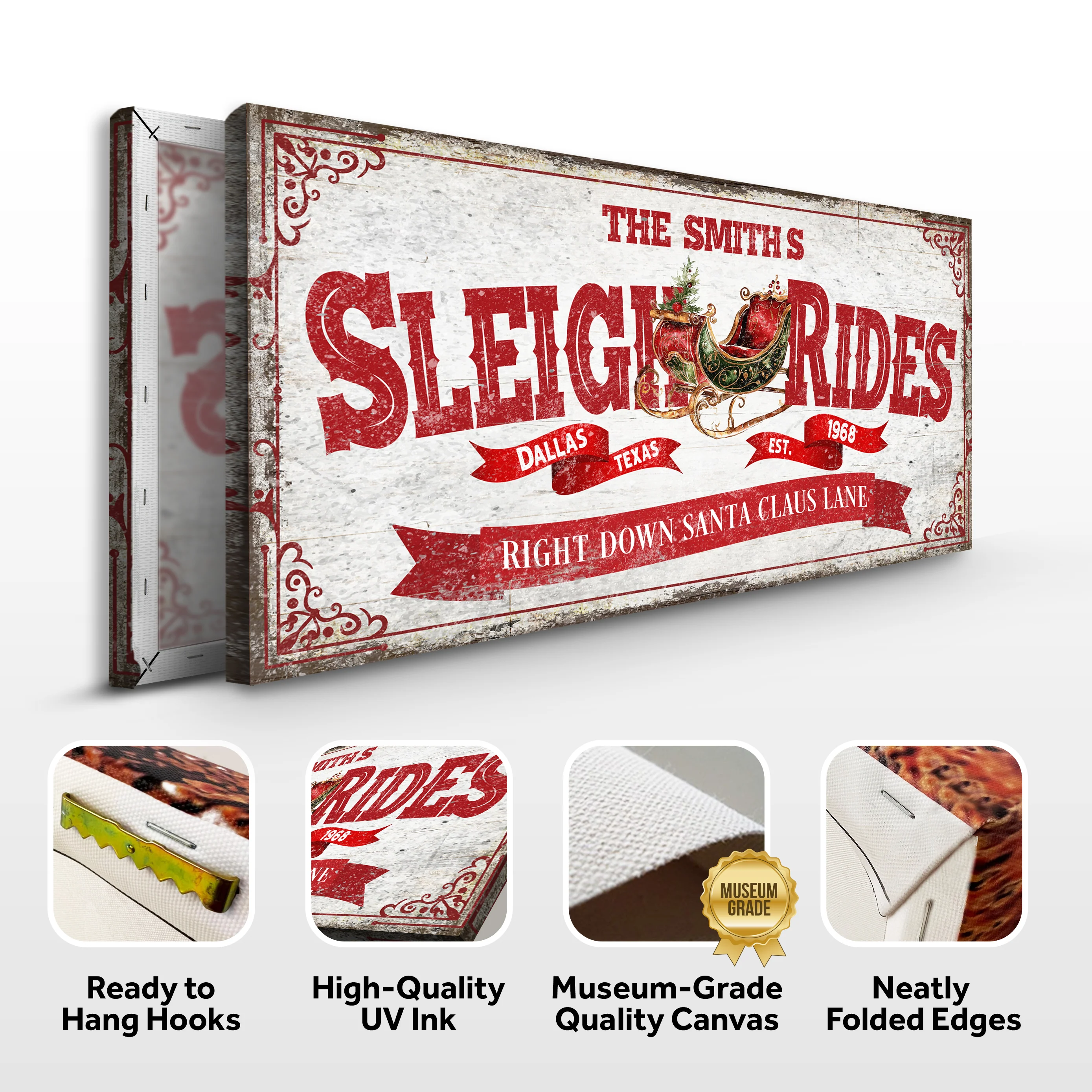 Sleigh Rides Christmas Sign IV - Image 6