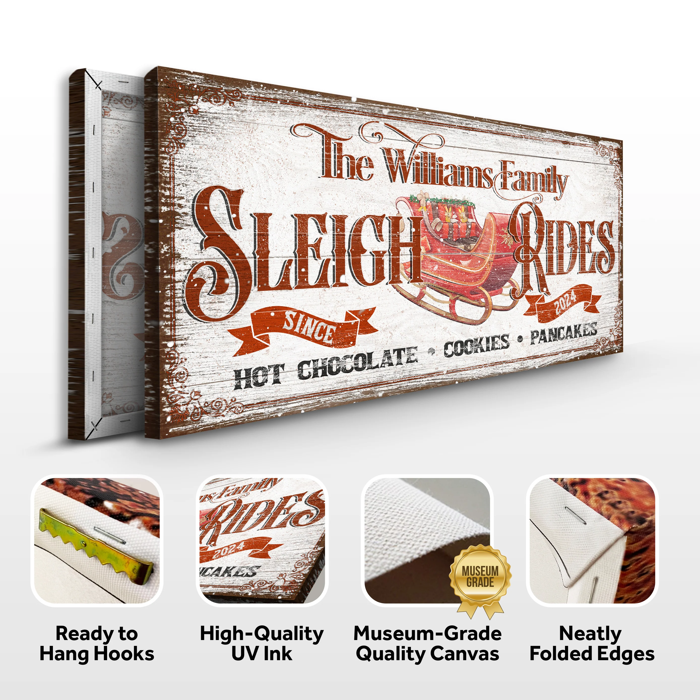 Sleigh Rides Christmas Sign V - Image 6