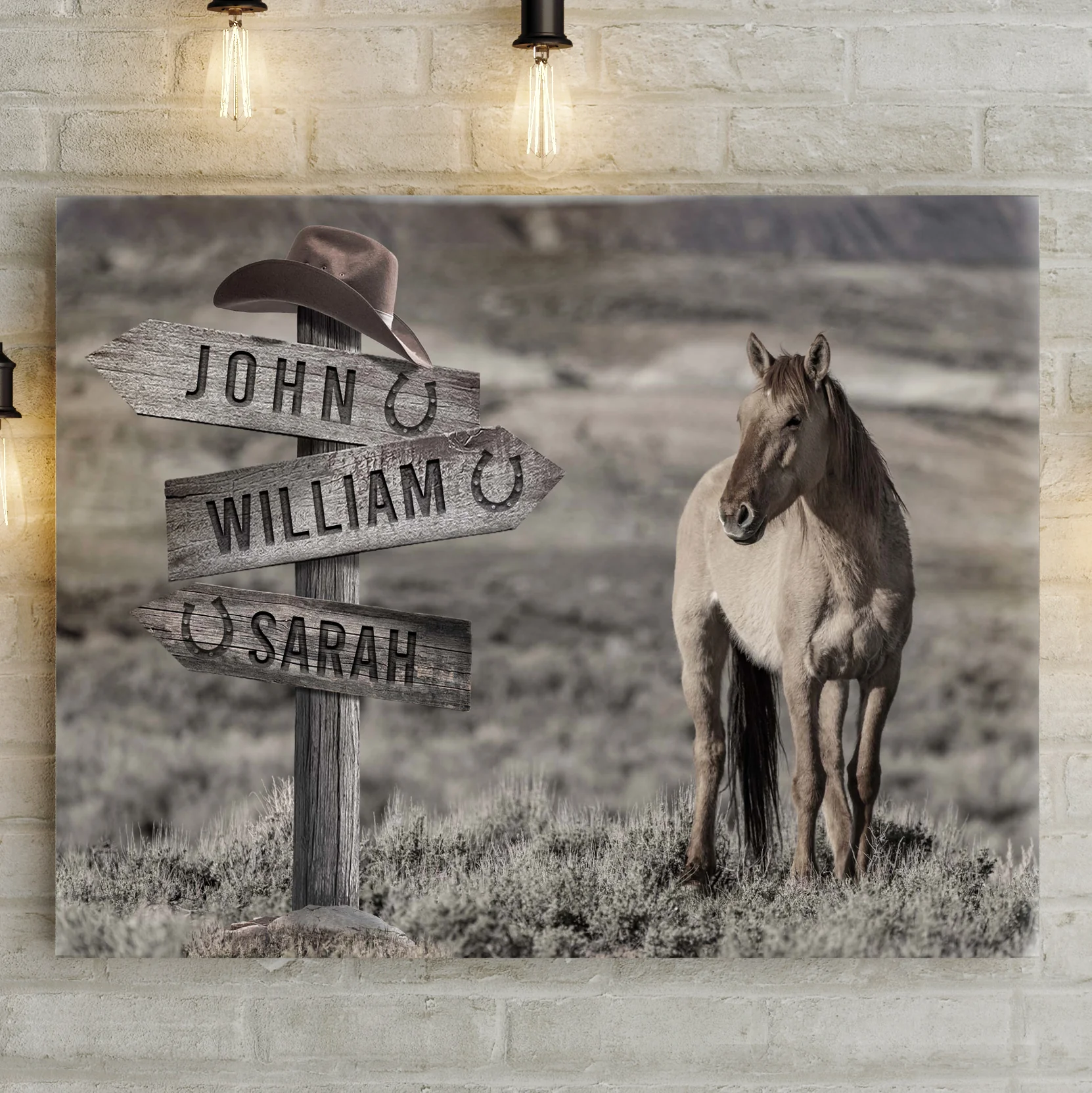 Snow Horses Vintage Name Sign - Image 7
