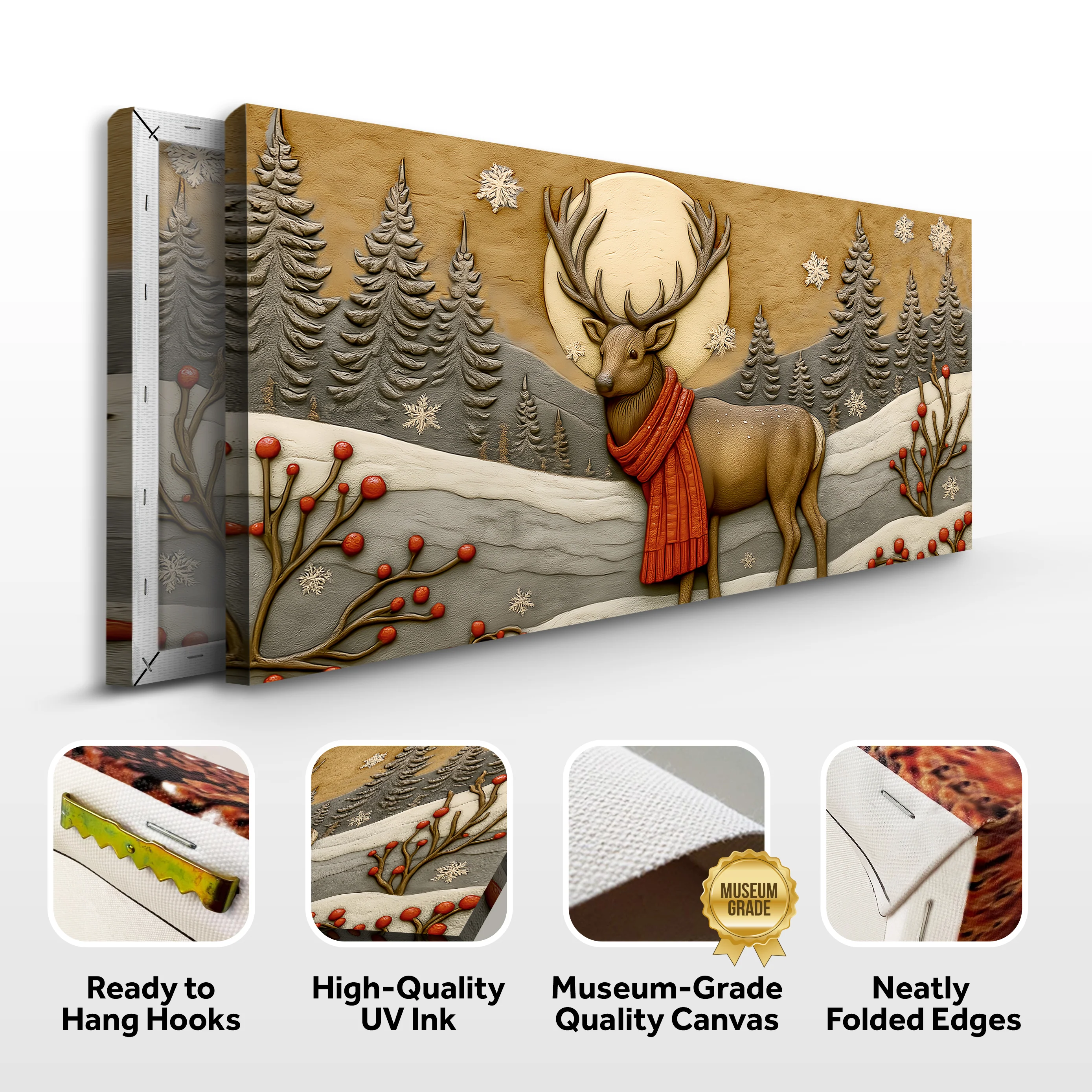 Snowbound Deer Christmas Wall Art - Image 8