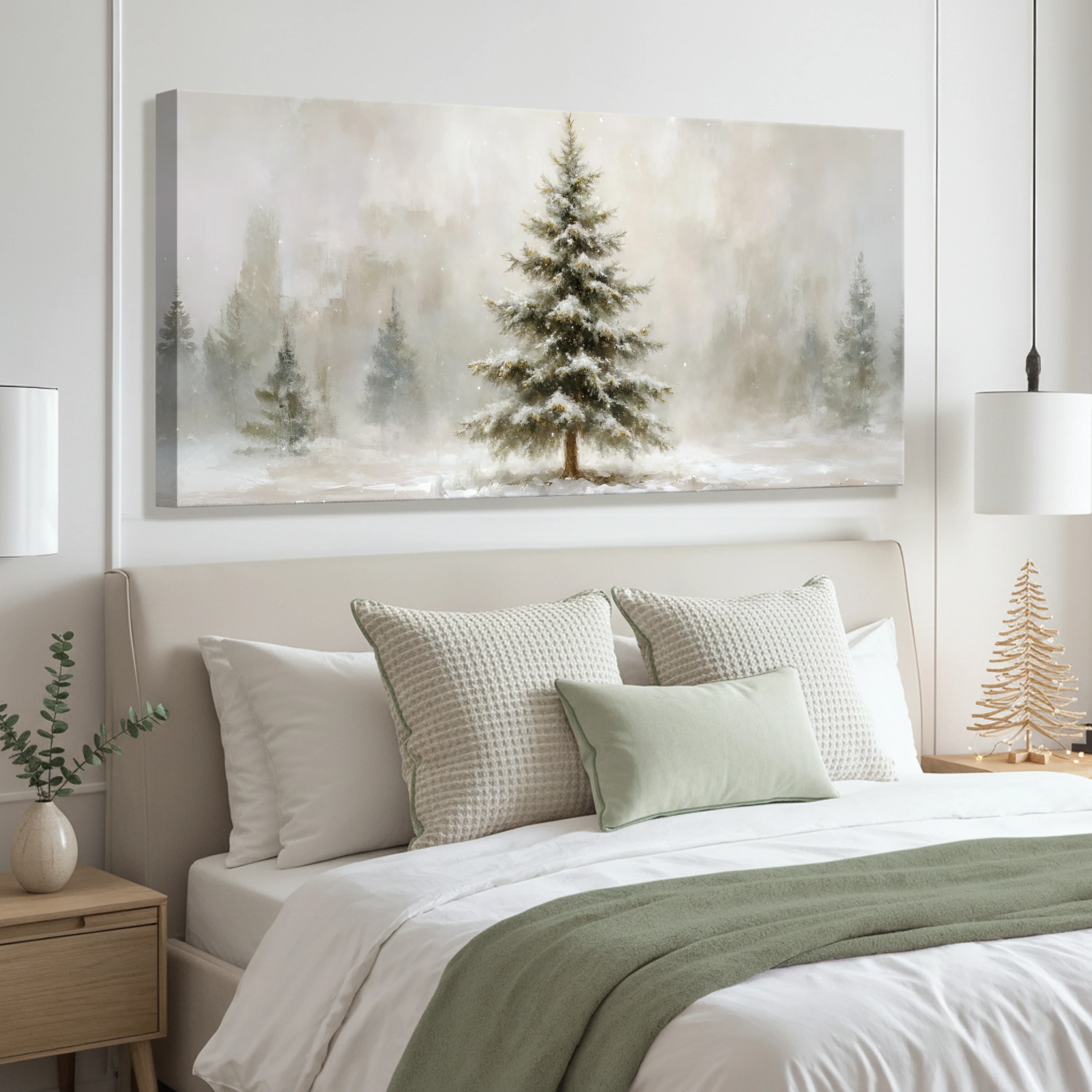 Snowy Christmas Tree Christmas Wall Art - Image 2