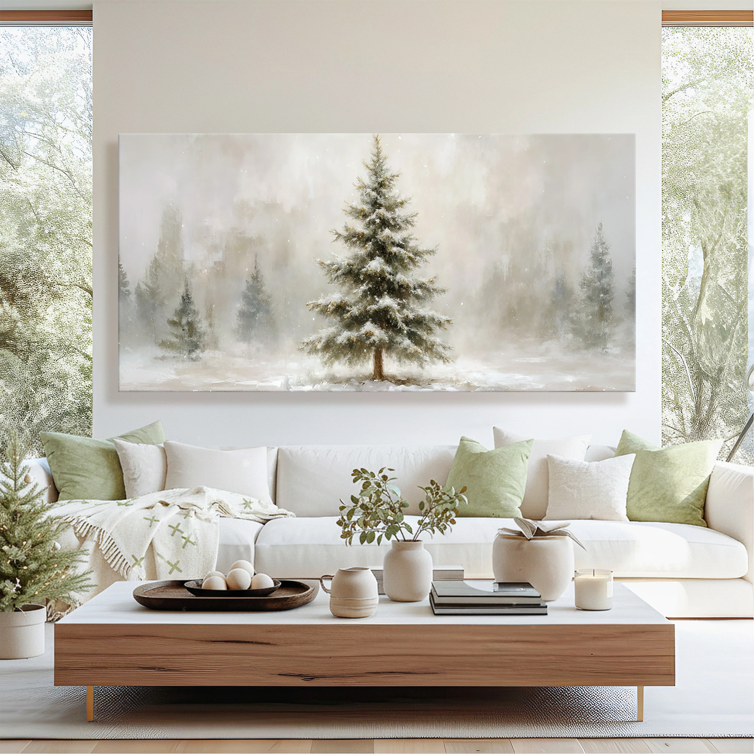 Snowy Christmas Tree Christmas Wall Art - Image 3