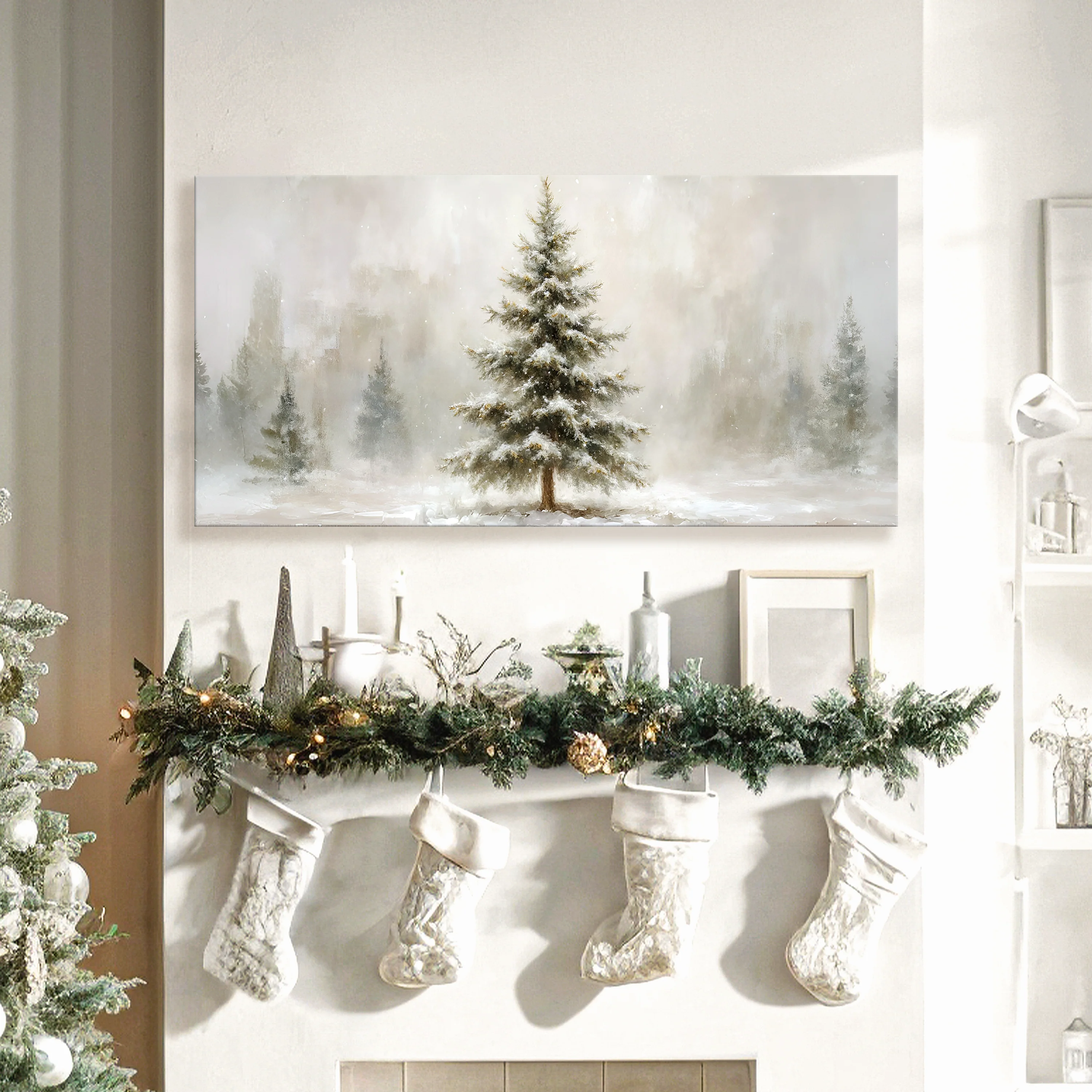 Snowy Christmas Tree Christmas Wall Art - Image 5