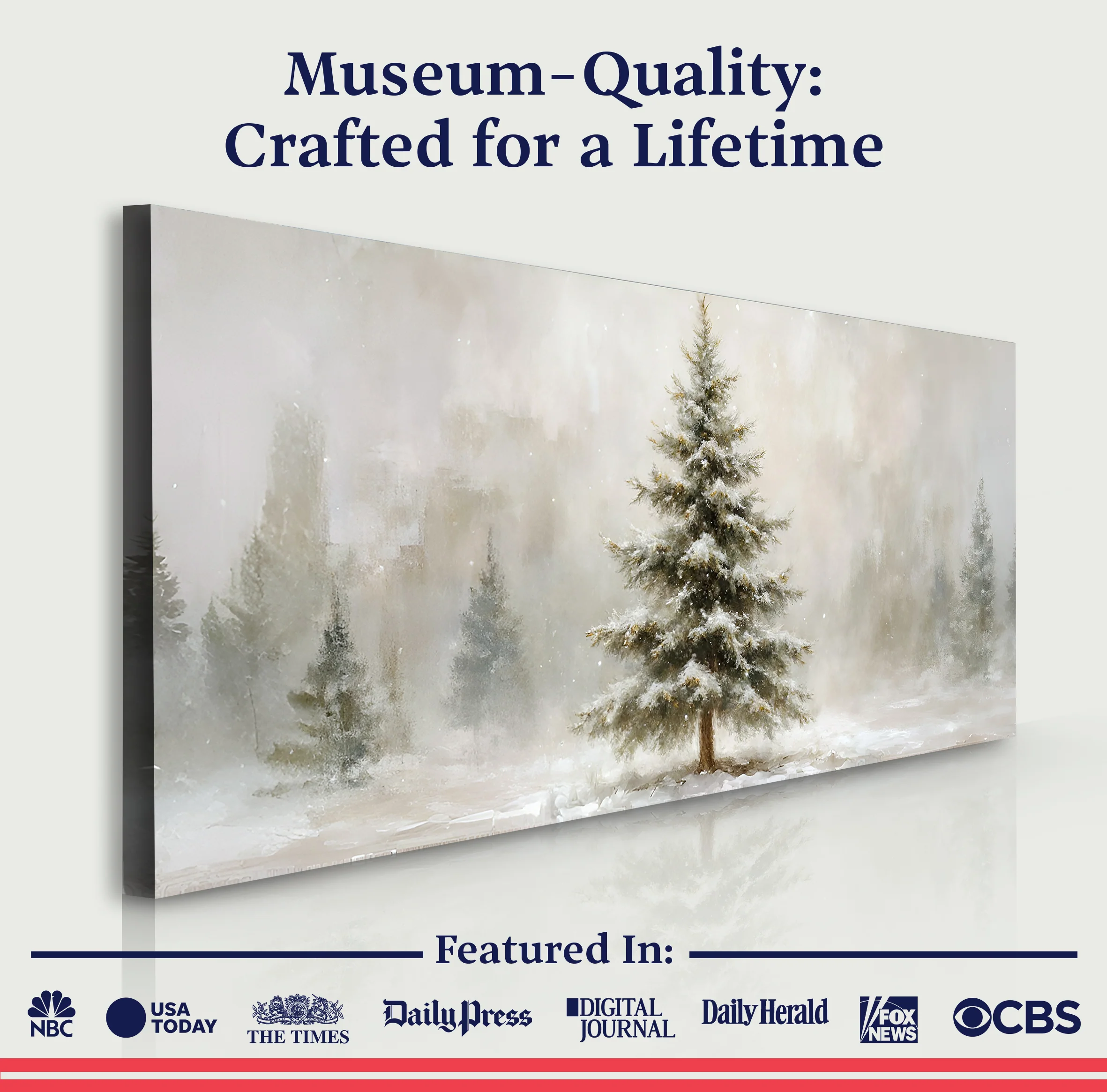 Snowy Christmas Tree Christmas Wall Art - Image 6